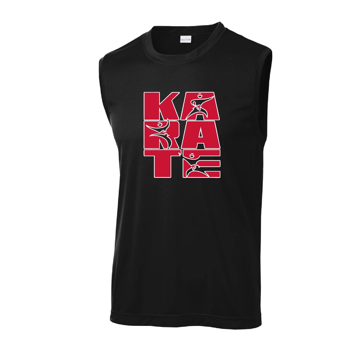 Karate Stacked | Men's Sleeveless Athletic Karate Performance T-Shirt | 100% Polyester