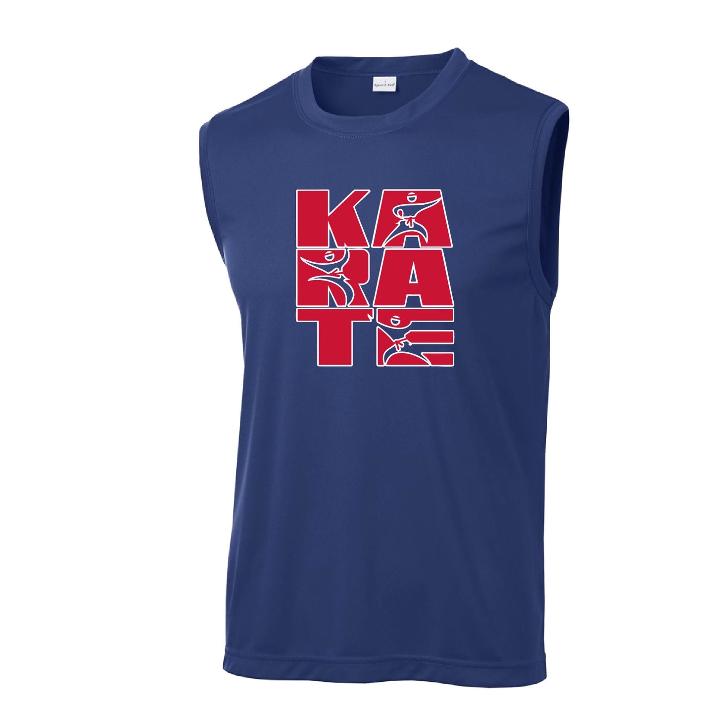Karate Stacked | Men's Sleeveless Athletic Karate Performance T-Shirt | 100% Polyester
