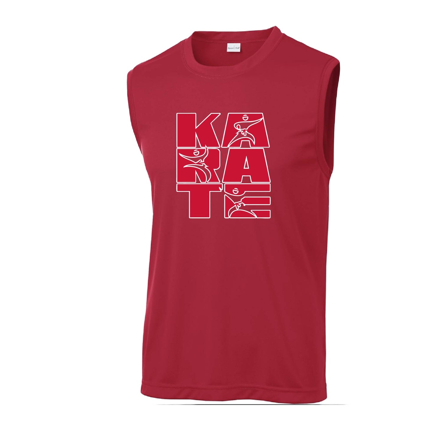 Karate Stacked | Men's Sleeveless Athletic Karate Performance T-Shirt | 100% Polyester
