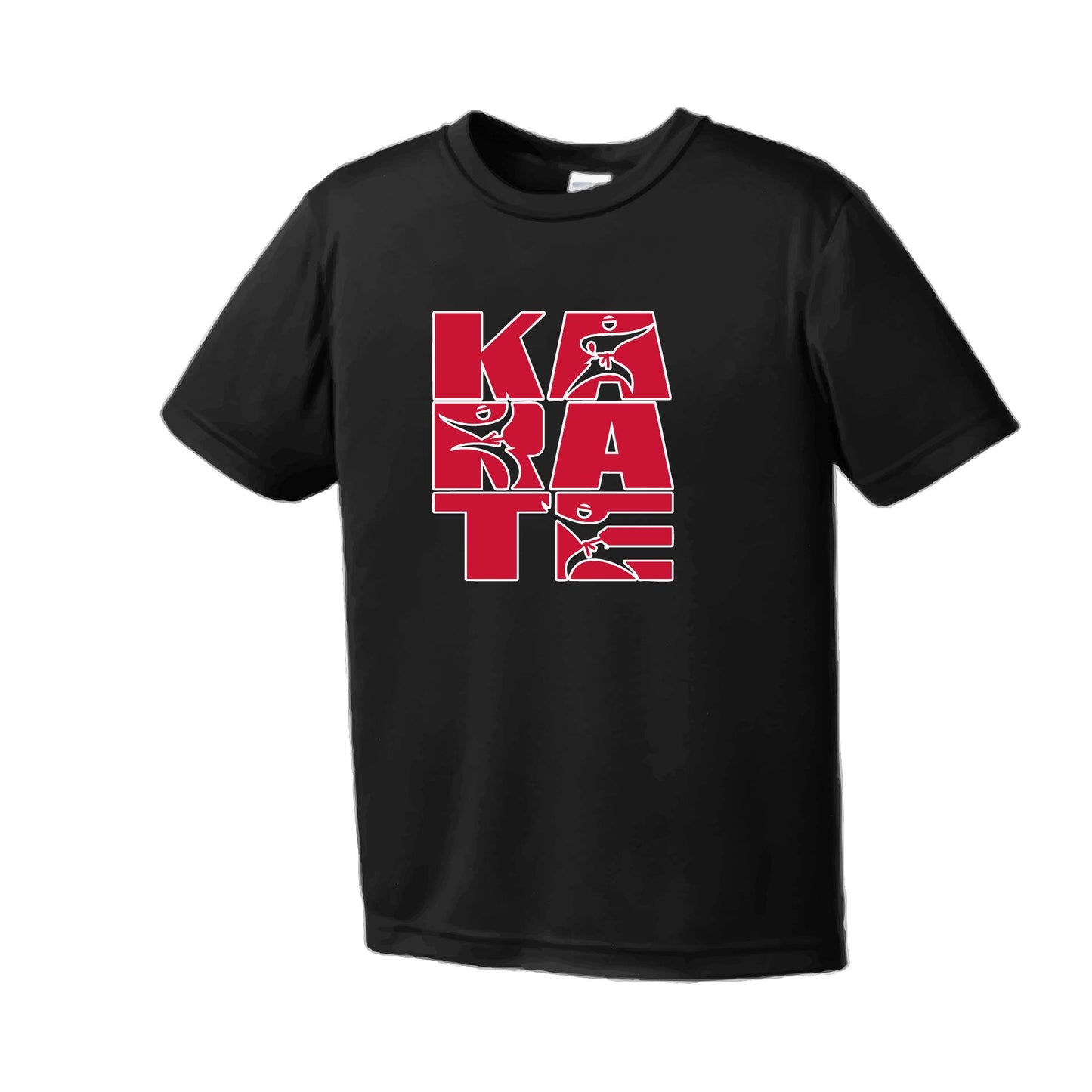 Karate Stacked | Men's Short Sleeve Athletic Karate Performance T-Shirt | 100% Polyester