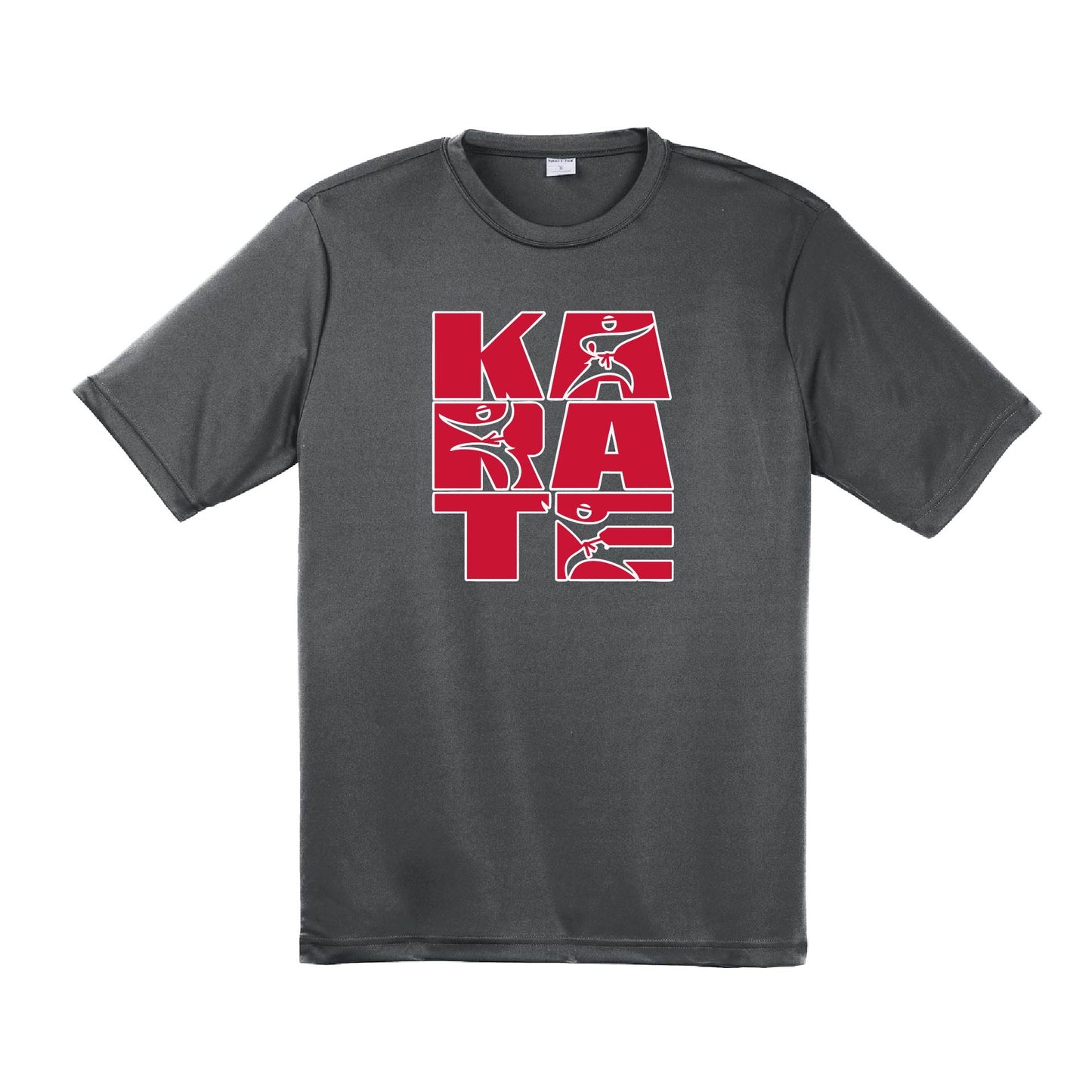 Karate Stacked | Men's Short Sleeve Athletic Karate Performance T-Shirt | 100% Polyester