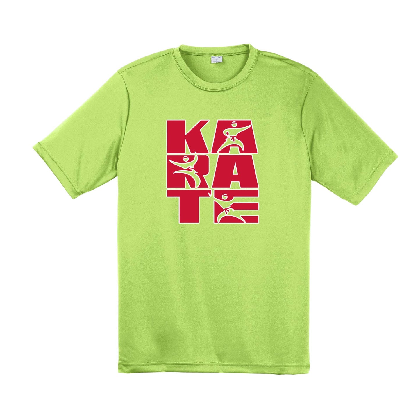 Karate Stacked | Men's Short Sleeve Athletic Karate Performance T-Shirt | 100% Polyester
