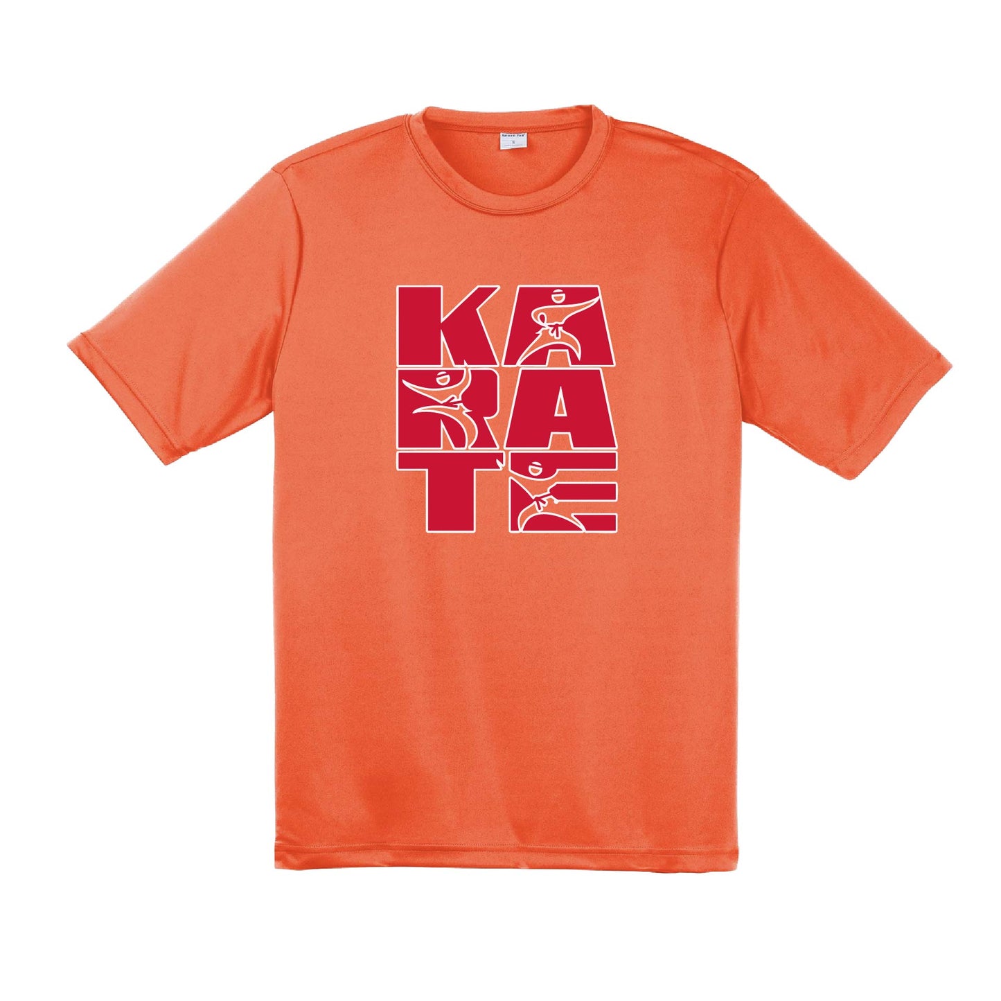 Karate Stacked | Men's Short Sleeve Athletic Karate Performance T-Shirt | 100% Polyester