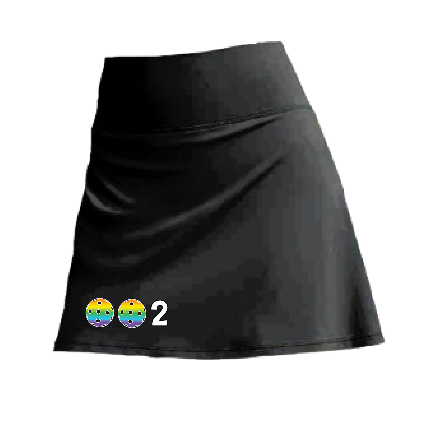 002 With Pickleballs (Colors Cyan, Purple, Orange, Red, Rainbow) | Women's Pickleball Skort