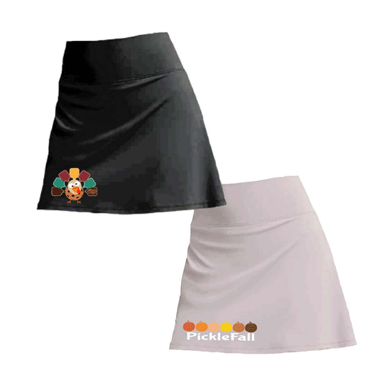 Customizable Two Skorts Set (Black & Grey) Fall Designs | Pickleball Women’s Skorts | High-Performance Skorts with Shorts and Pockets