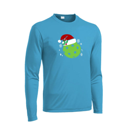 Santa Hat | Men's Long Sleeve Athletic Performance T-Shirt | 100% Polyester