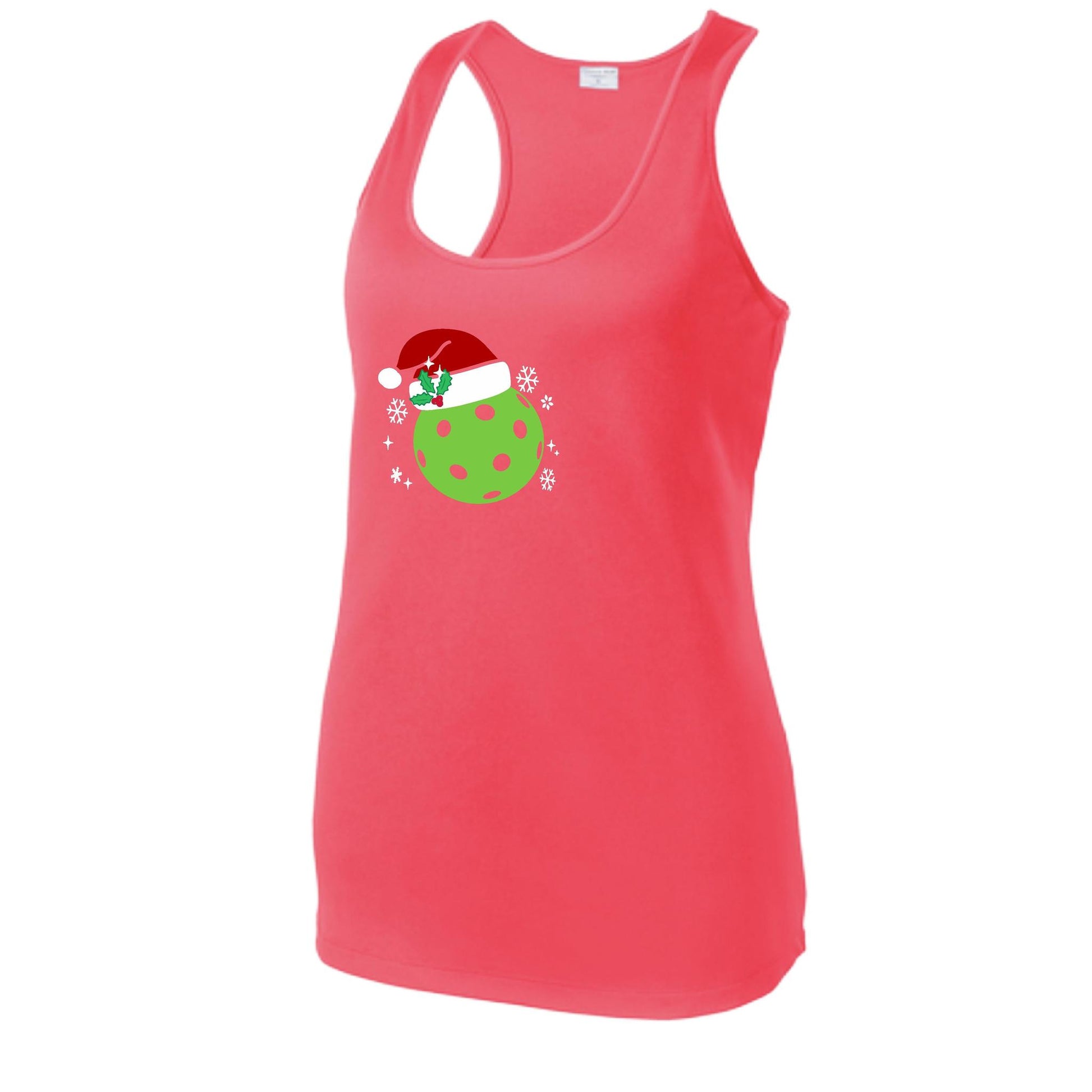 Santa Hat | Women's Racerback Pickleball Performance Tank | 100% Polyester