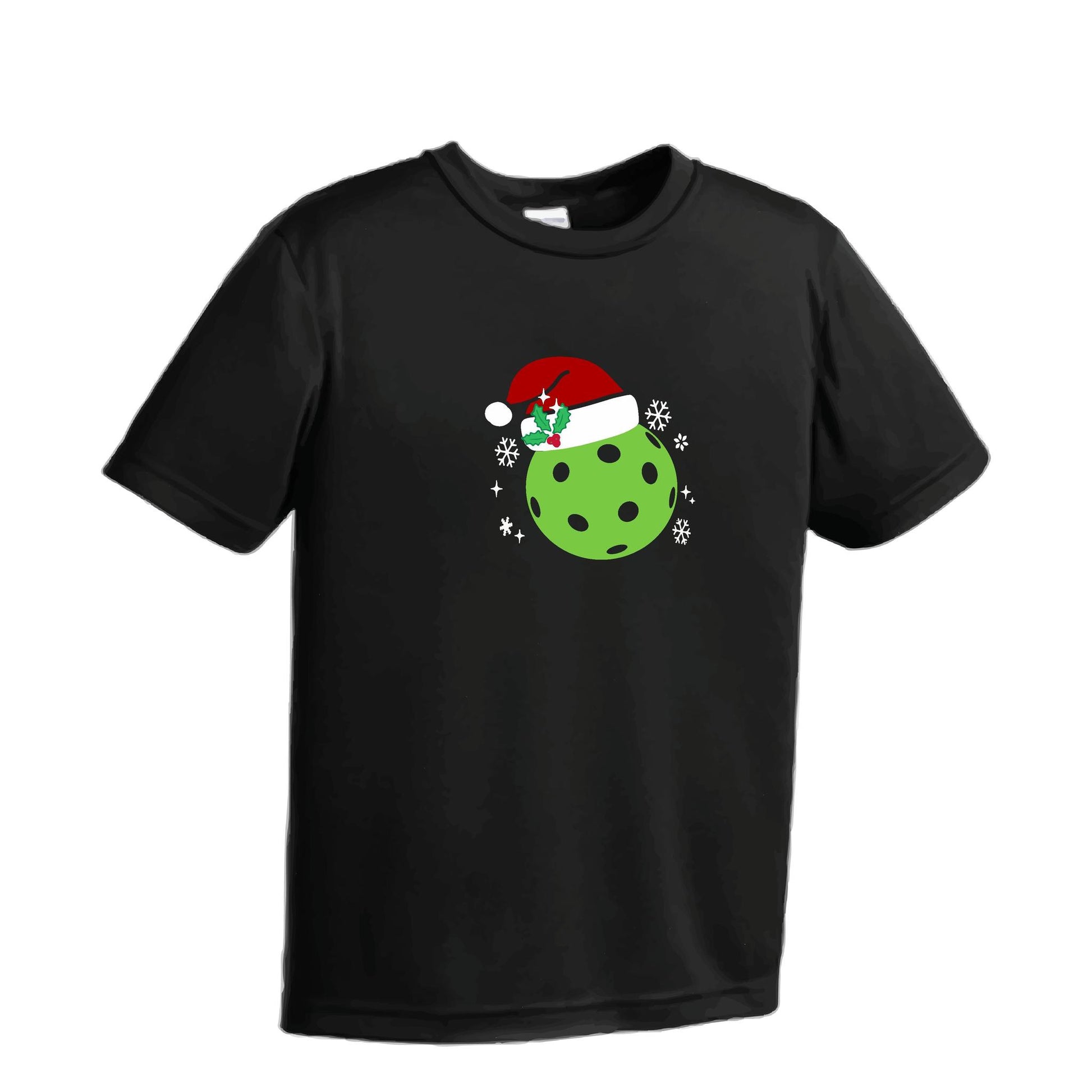 Santa Hat | Youth Short Sleeve Pickleball Performance T-Shirts | 100% Polyester