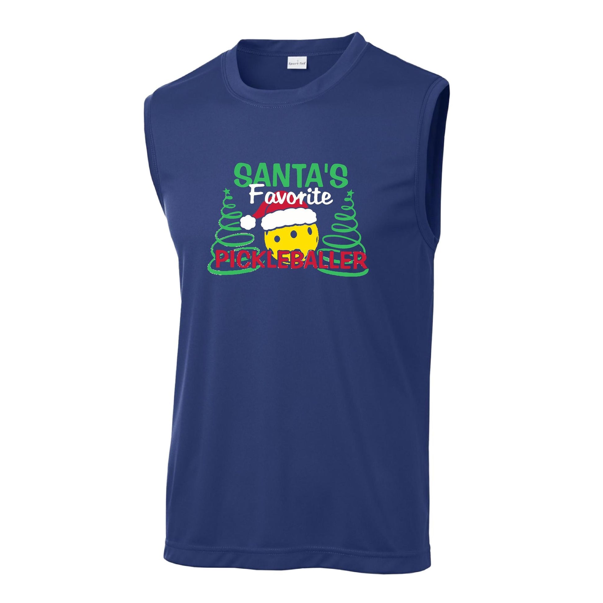Santa's Favorite Pickleballer | Men's Sleeveless Athletic Performance T-Shirt | 100% Polyester