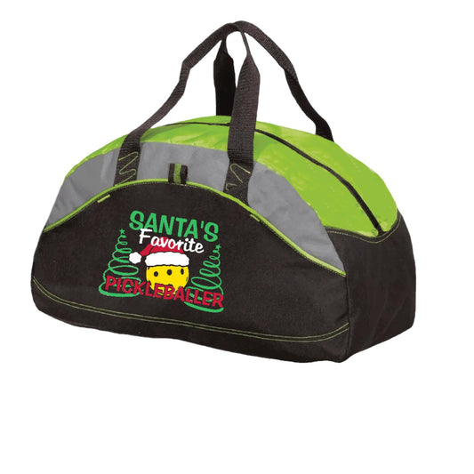 Santa's Favorite Pickleballer | Pickleball Sports Duffel | Medium Size Court Bag