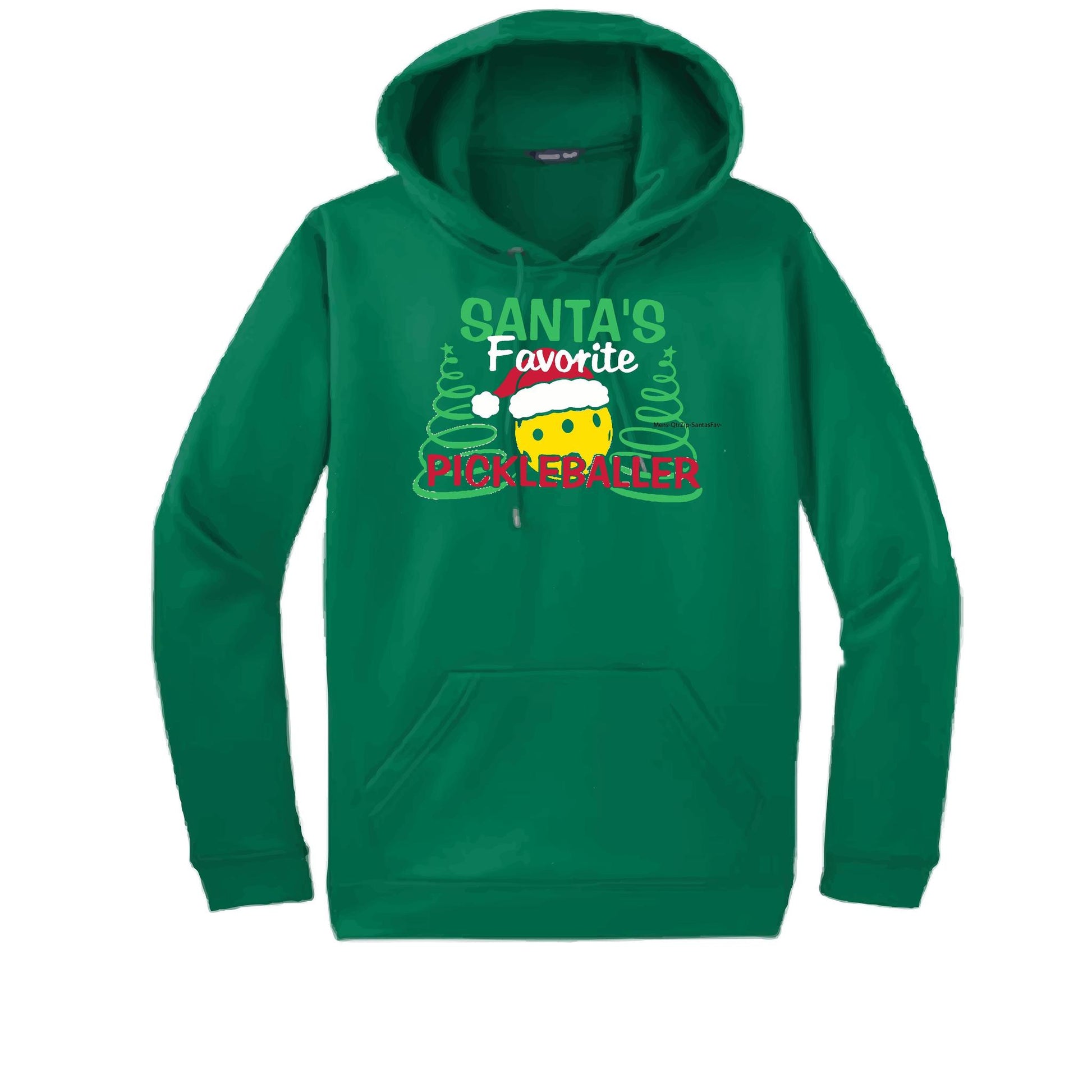 Santa's Favorite Pickleballer | Unisex Hoodie Athletic Sweatshirt | 50% Cotton/50% Polyester