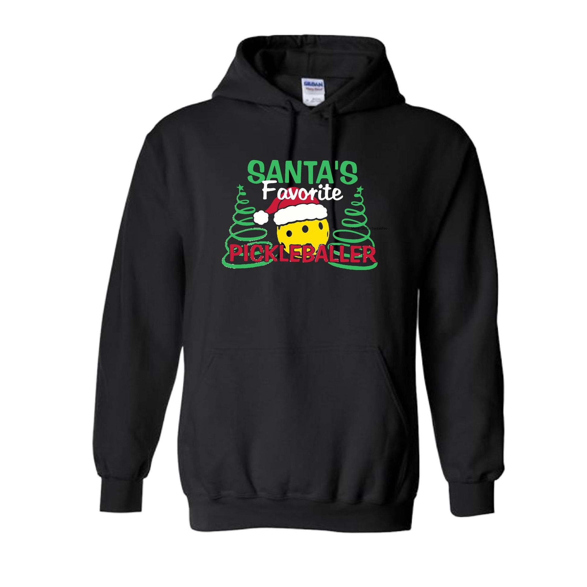 Santa's Favorite Pickleballer | Unisex Hoodie Athletic Sweatshirt | 50% Cotton/50% Polyester