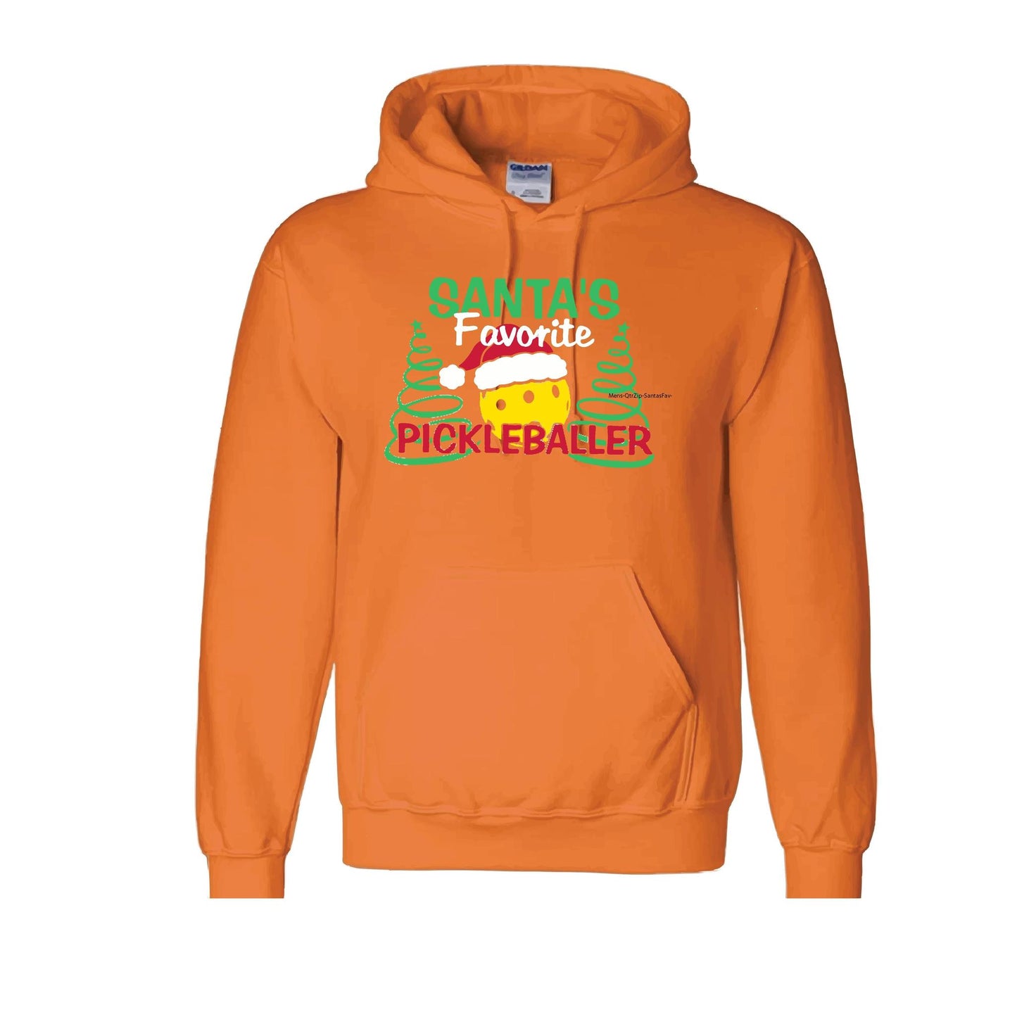 Santa's Favorite Pickleballer | Unisex Hoodie Athletic Sweatshirt | 50% Cotton/50% Polyester