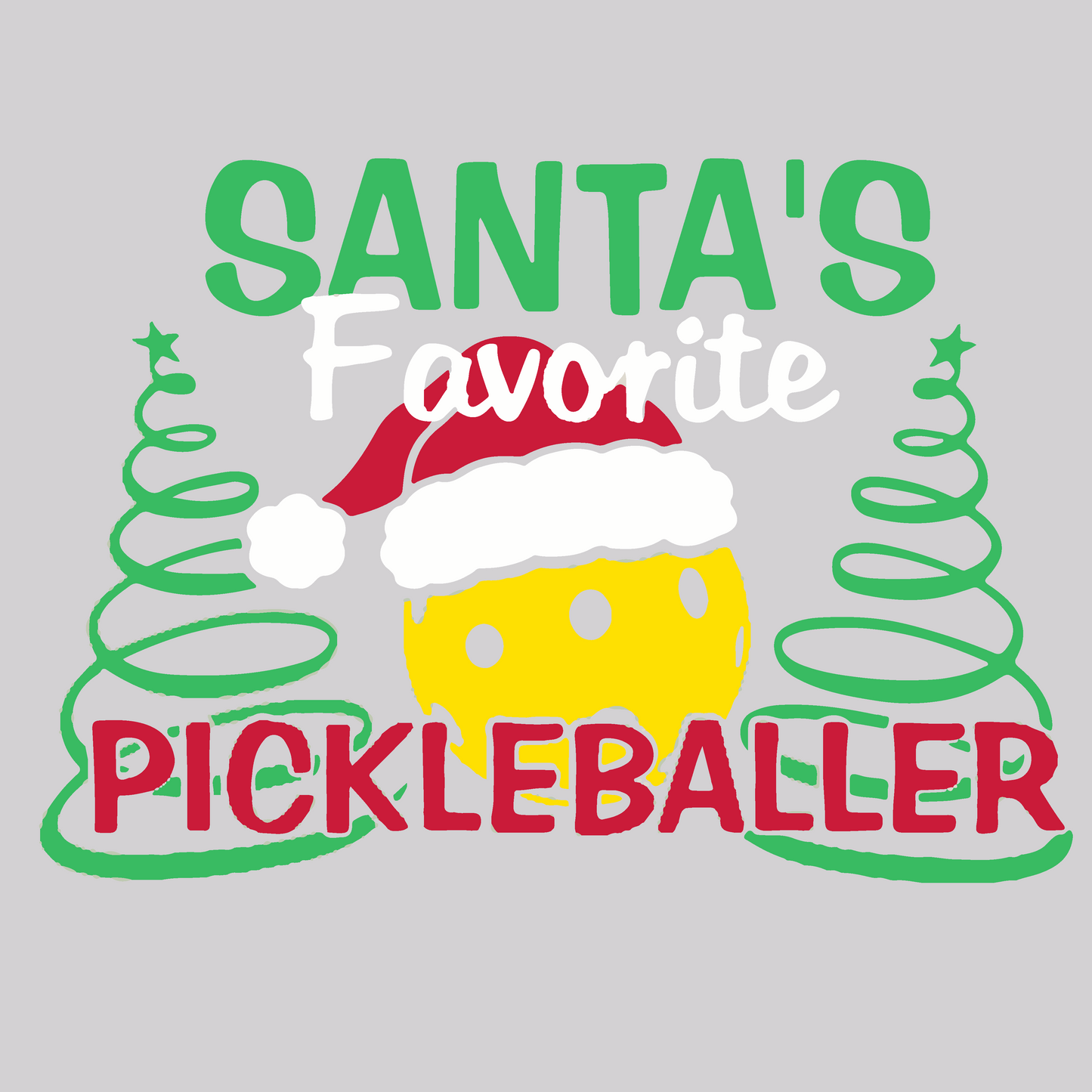 Santa's Favorite Pickleballer | Women’s Cowl-Neck Hoodie Pickleball Sweatshirt | 55% Cotton 45% Poly Fleece