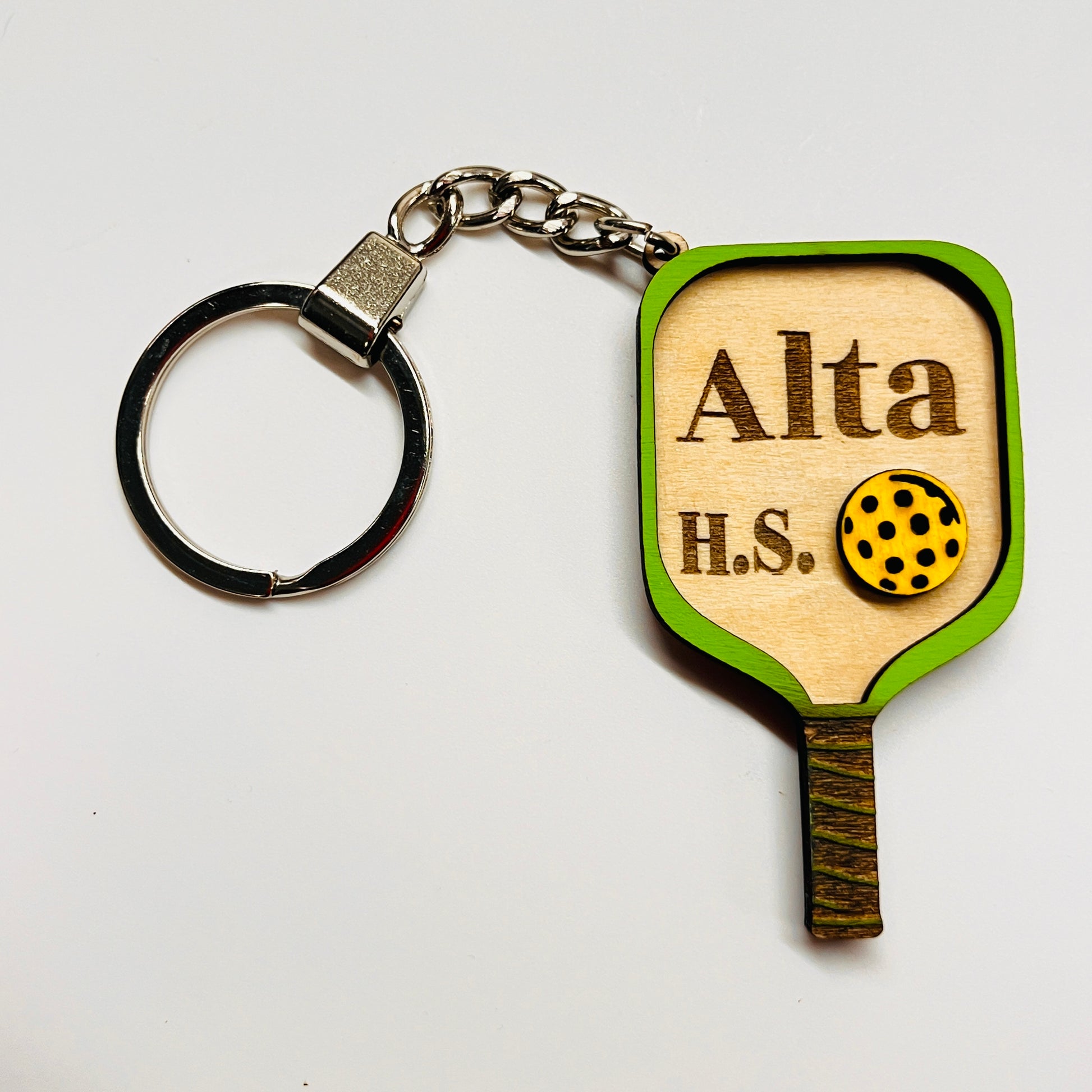 Set of 10 Alta Custom Pickleball Paddle Keychain Personalized Balsa Wood Keychain Pickleball Player Gift Pickleball Team Gift Paddle Bag Charm