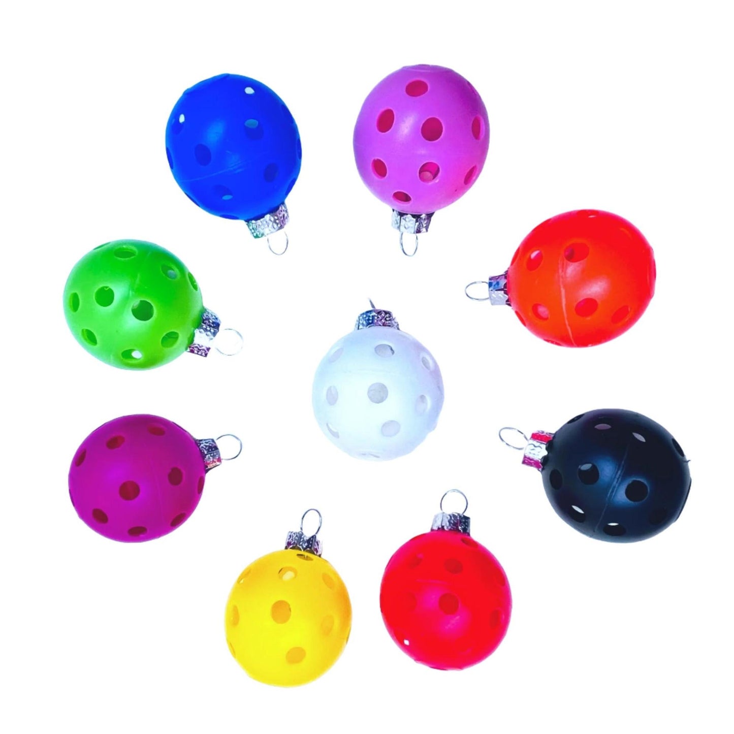 Set of 12 Mini Pickleball Christmas Ornaments | Pickleball Christmas Gifts And Decor