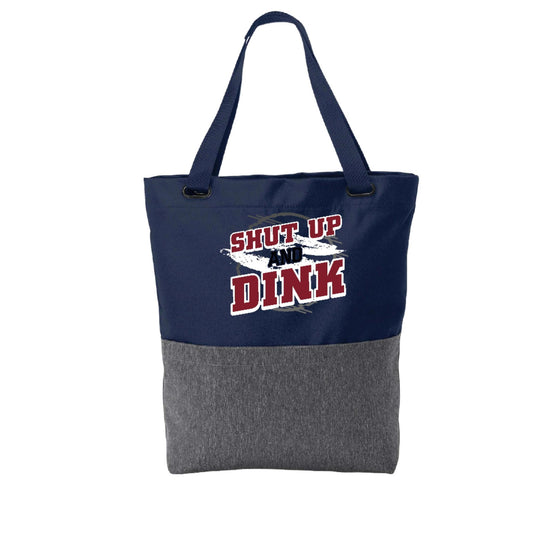 Shut Up And Dink | Pickleball Sports Convertible Tote Bag | Medium Size Court Tote Bag
