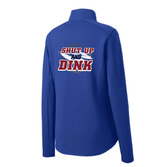 Shut Up And Dink | Women's 1/4 Zip Pullover Pickleball Performance Shirt | 100% Polyester
