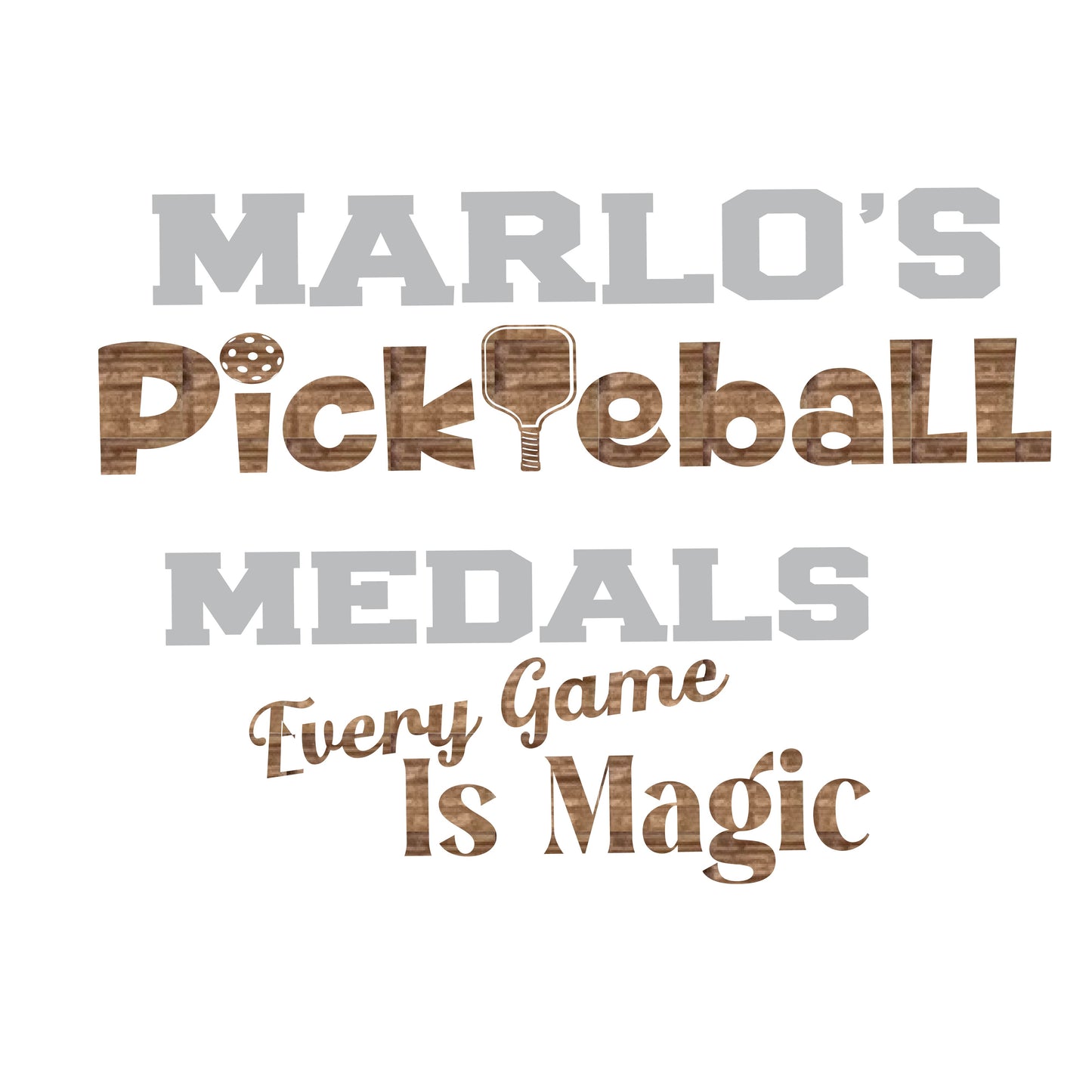 Custom Pickleball "Every Game is Magic" Trophy Display Rack | Sports Tournament Award Hanger