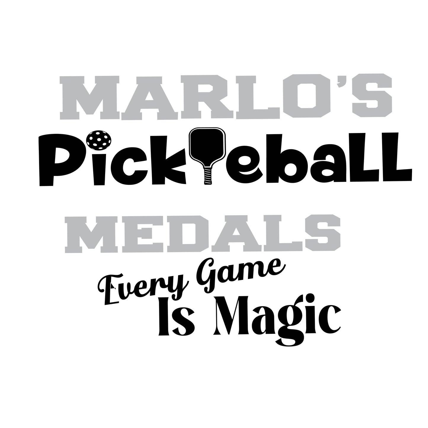 Custom Pickleball "Every Game is Magic" Trophy Display Rack | Sports Tournament Award Hanger