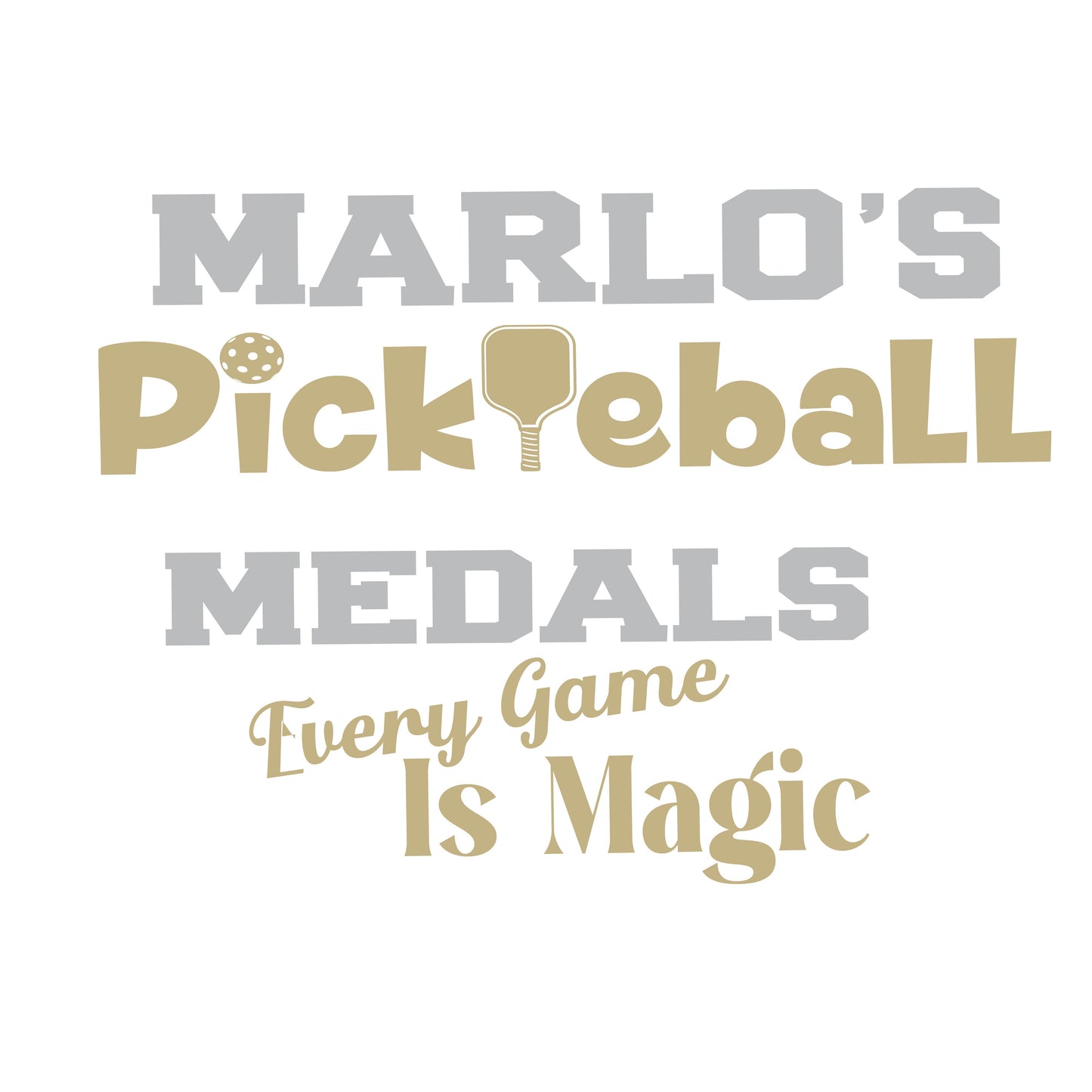 Custom Pickleball "Every Game is Magic" Trophy Display Rack | Sports Tournament Award Hanger