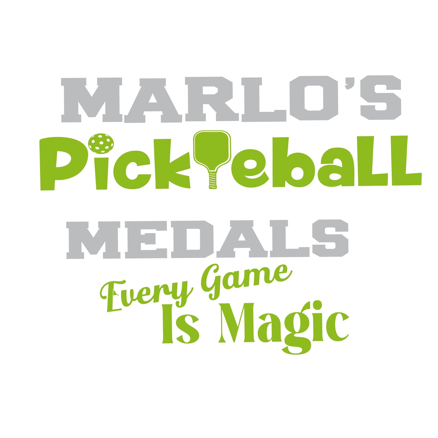 Custom Pickleball "Every Game is Magic" Trophy Display Rack | Sports Tournament Award Hanger