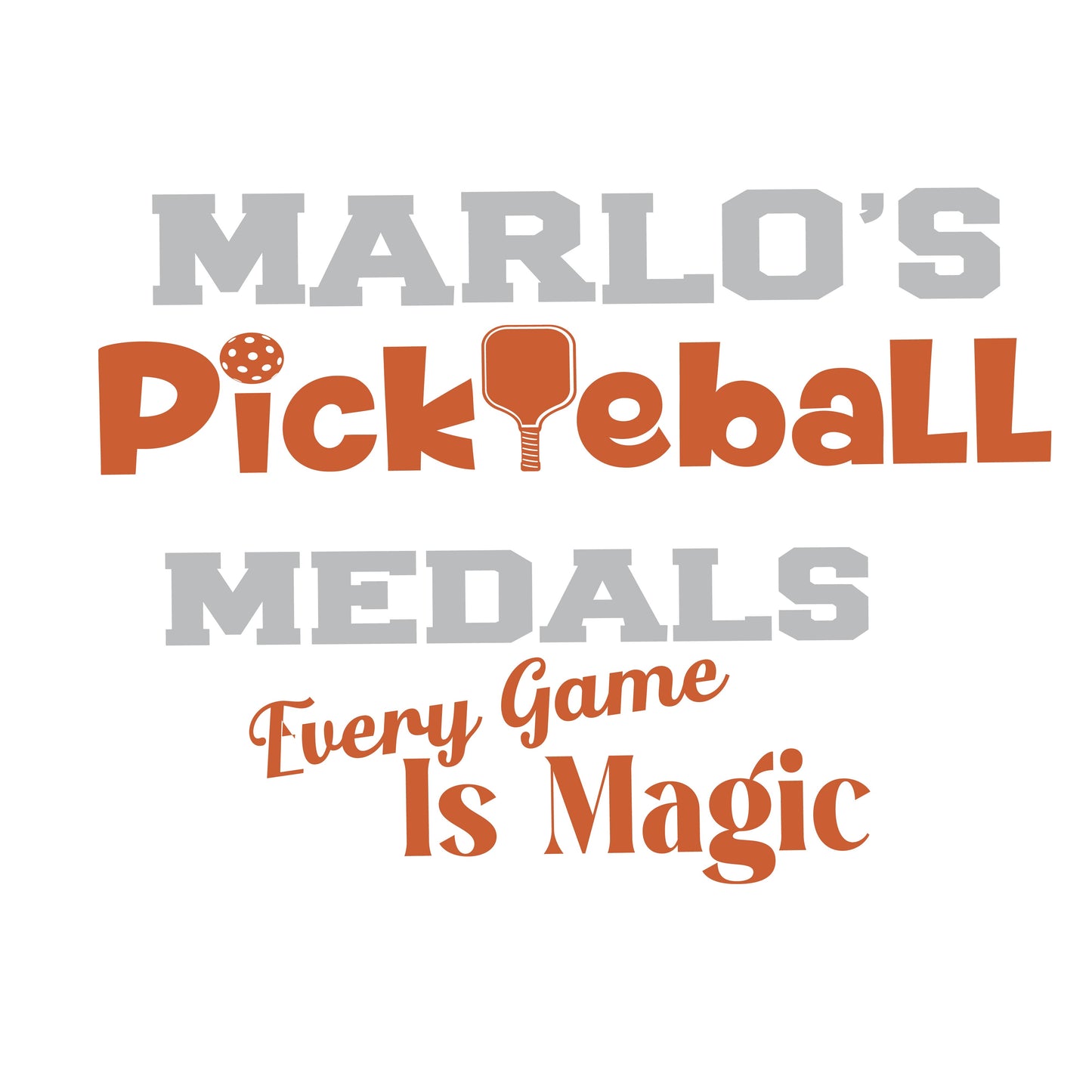 Custom Pickleball "Every Game is Magic" Trophy Display Rack | Sports Tournament Award Hanger