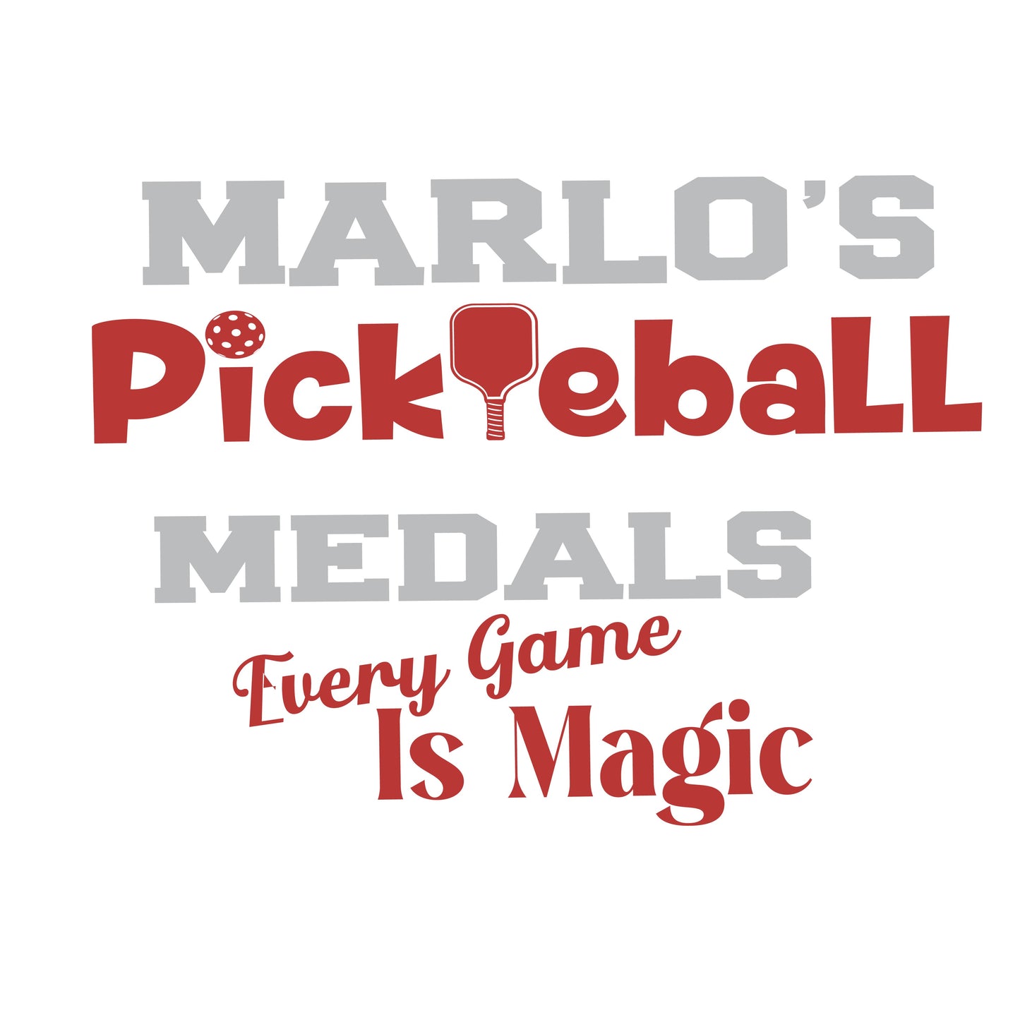 Custom Pickleball "Every Game is Magic" Trophy Display Rack | Sports Tournament Award Hanger