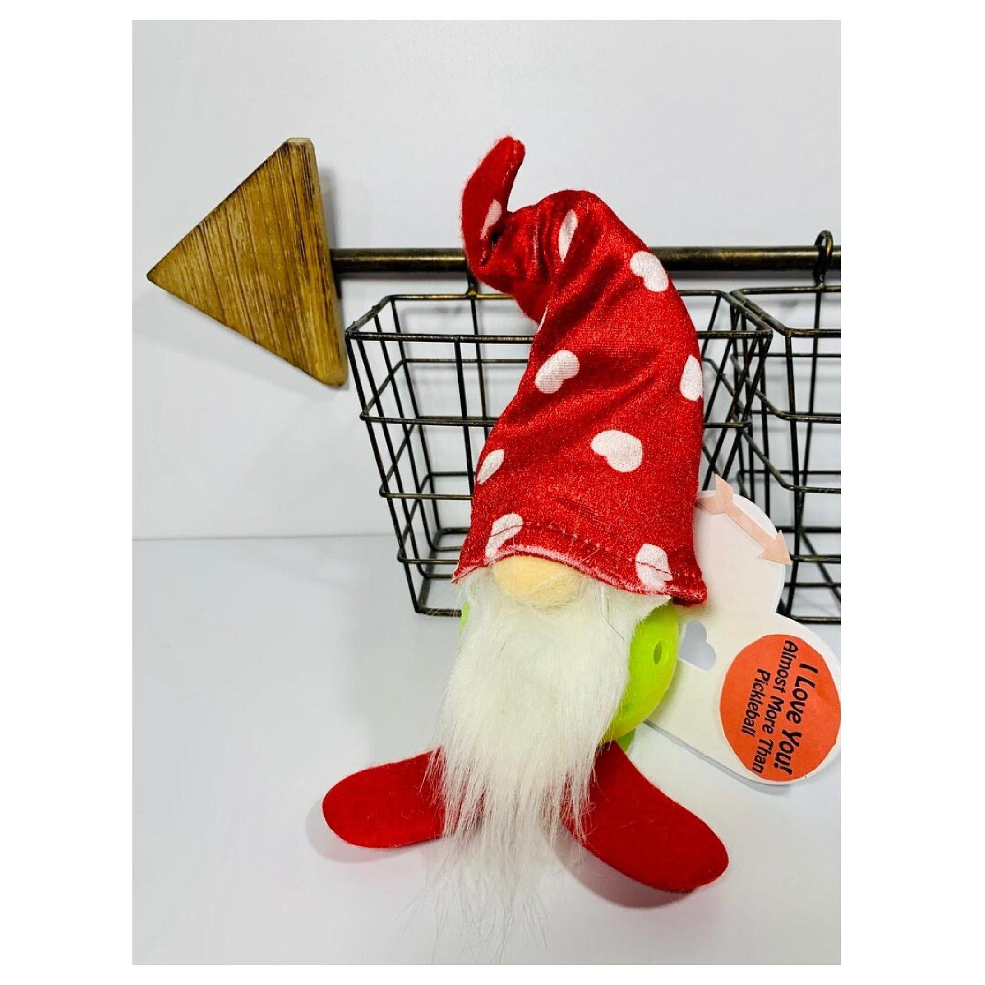 Large Valentine's Pickleball Gnome (Customizable) | Pickleball Valentine's Gifts And Decor