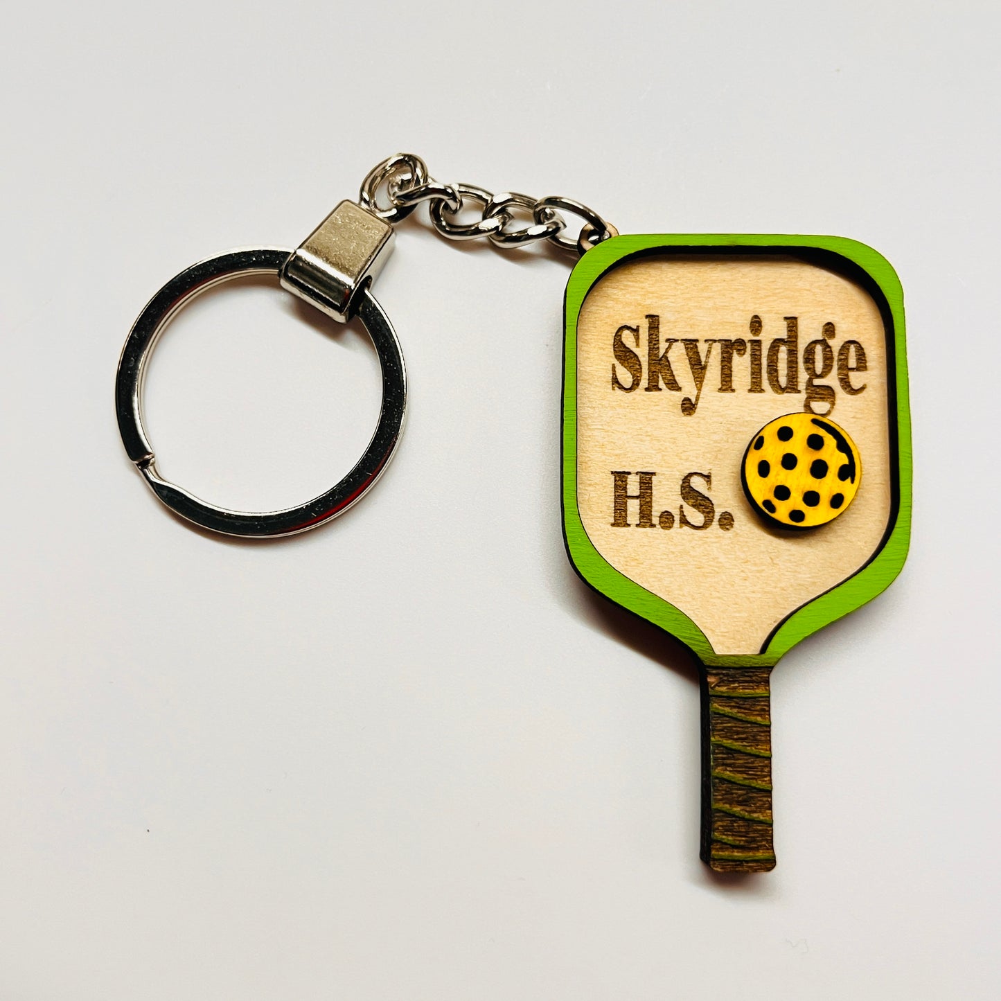 Set of 10 Skyridge Custom Pickleball Paddle Keychain Personalized Balsa Wood Keychain Pickleball Player Gift Pickleball Team Gift Paddle Bag Charm