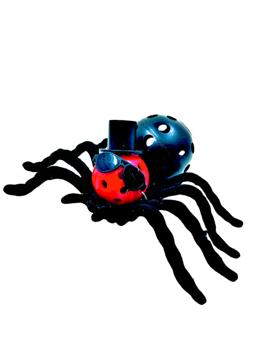 Cool Small Pickleball Spiders in Sunglasses and Top Hat | Pickleball Halloween Gifts And Decor