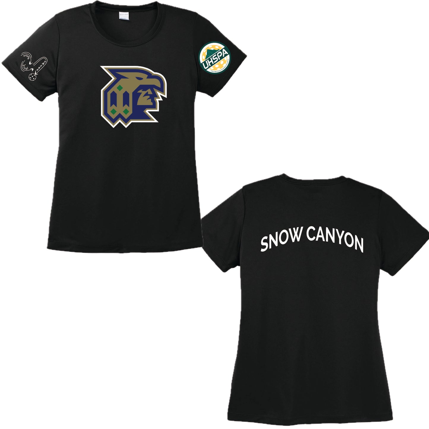Snow Canyon High UHSPA | Women's Short Sleeve Crewneck T-Shirts | 100% Polyester