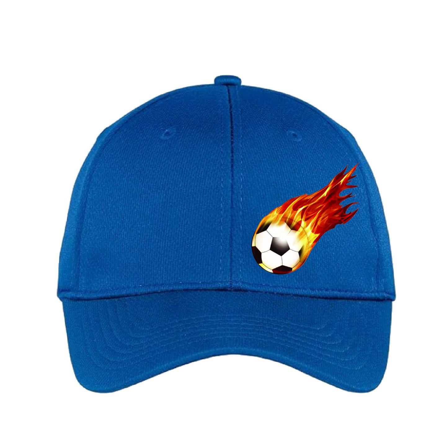 On Fire Soccer Ball | Soccer Hat | Moisture-Wicking 100% Polyester