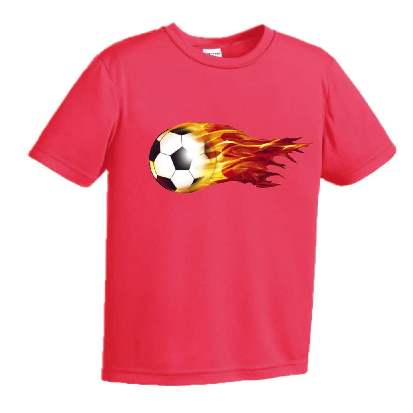 Soccer On Fire | Youth Short Sleeve Soccer T-Shirts | 100% Polyester