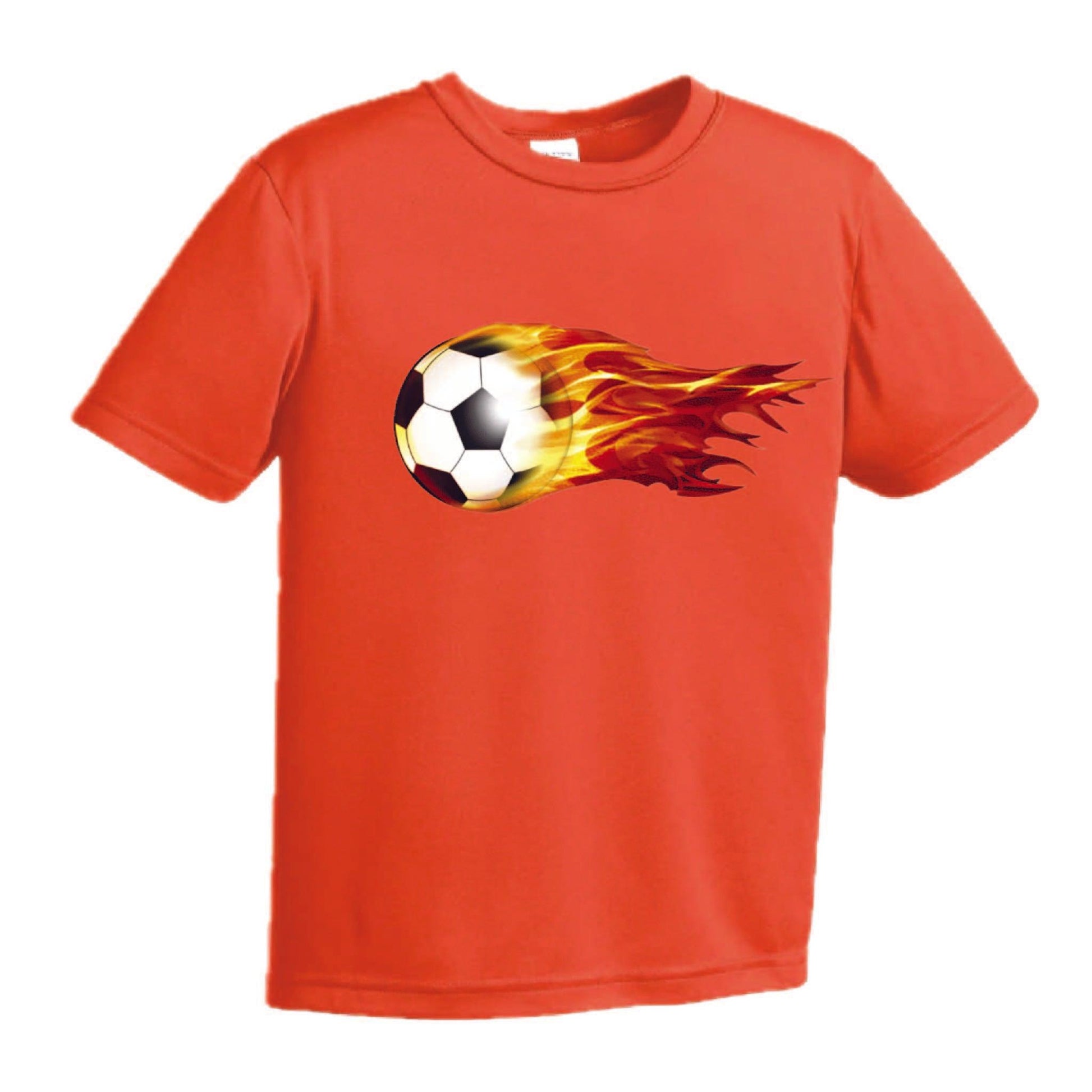 Soccer On Fire | Youth Short Sleeve Soccer T-Shirts | 100% Polyester