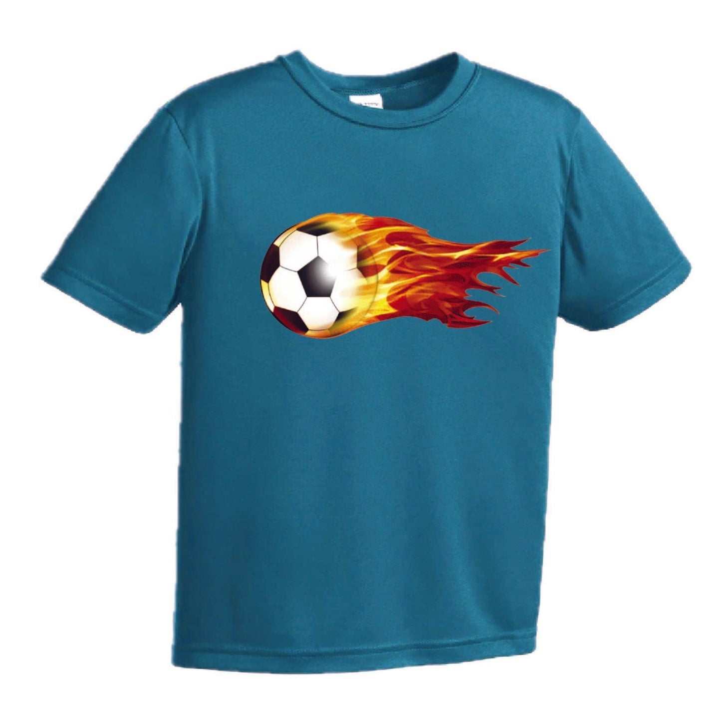 Soccer On Fire | Youth Short Sleeve Soccer T-Shirts | 100% Polyester