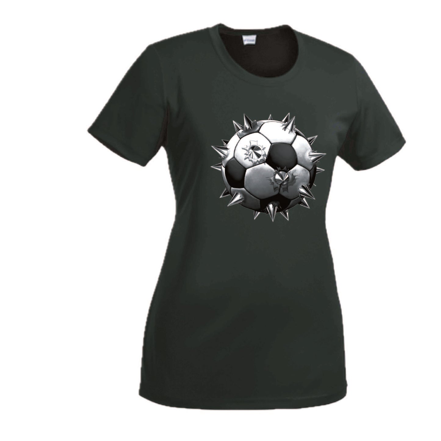 Soccer Spiked | Women’s Short Sleeve Crewneck Soccer T-Shirts | 100% Polyester