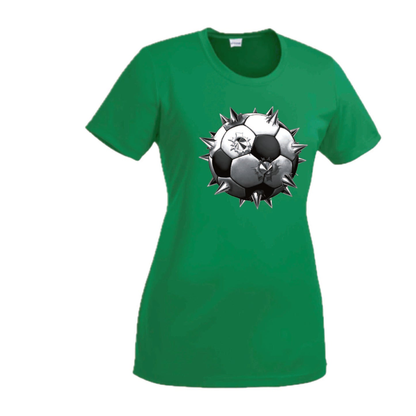 Soccer Spiked | Women’s Short Sleeve Crewneck Soccer T-Shirts | 100% Polyester