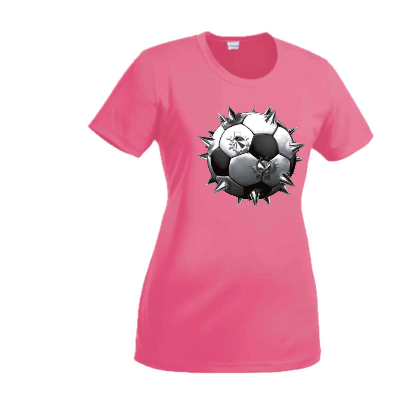 Soccer Spiked | Women’s Short Sleeve Crewneck Soccer T-Shirts | 100% Polyester