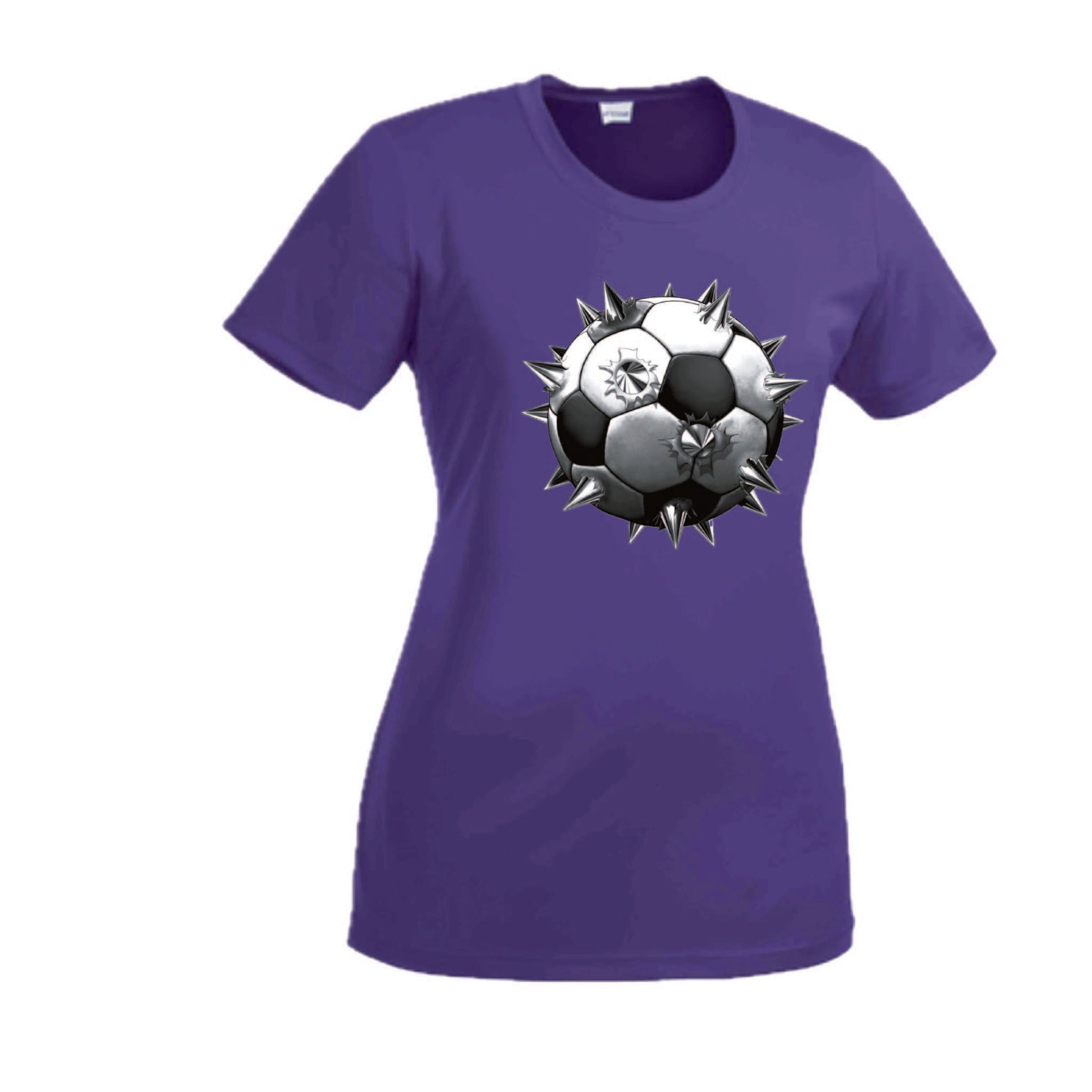 Soccer Spiked | Women’s Short Sleeve Crewneck Soccer T-Shirts | 100% Polyester