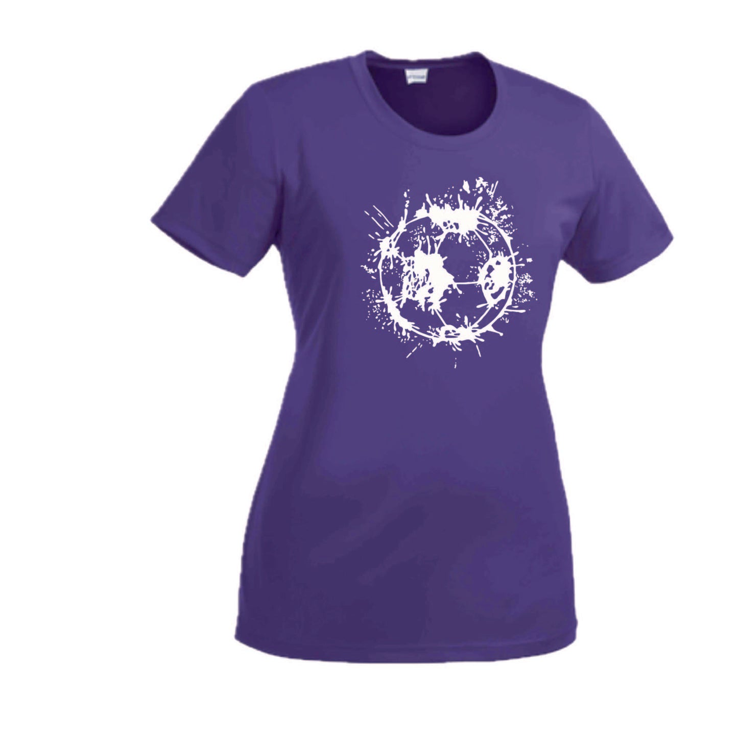 Soccer Splatter | Women’s Short Sleeve Crewneck Soccer T-Shirts | 100% Polyester