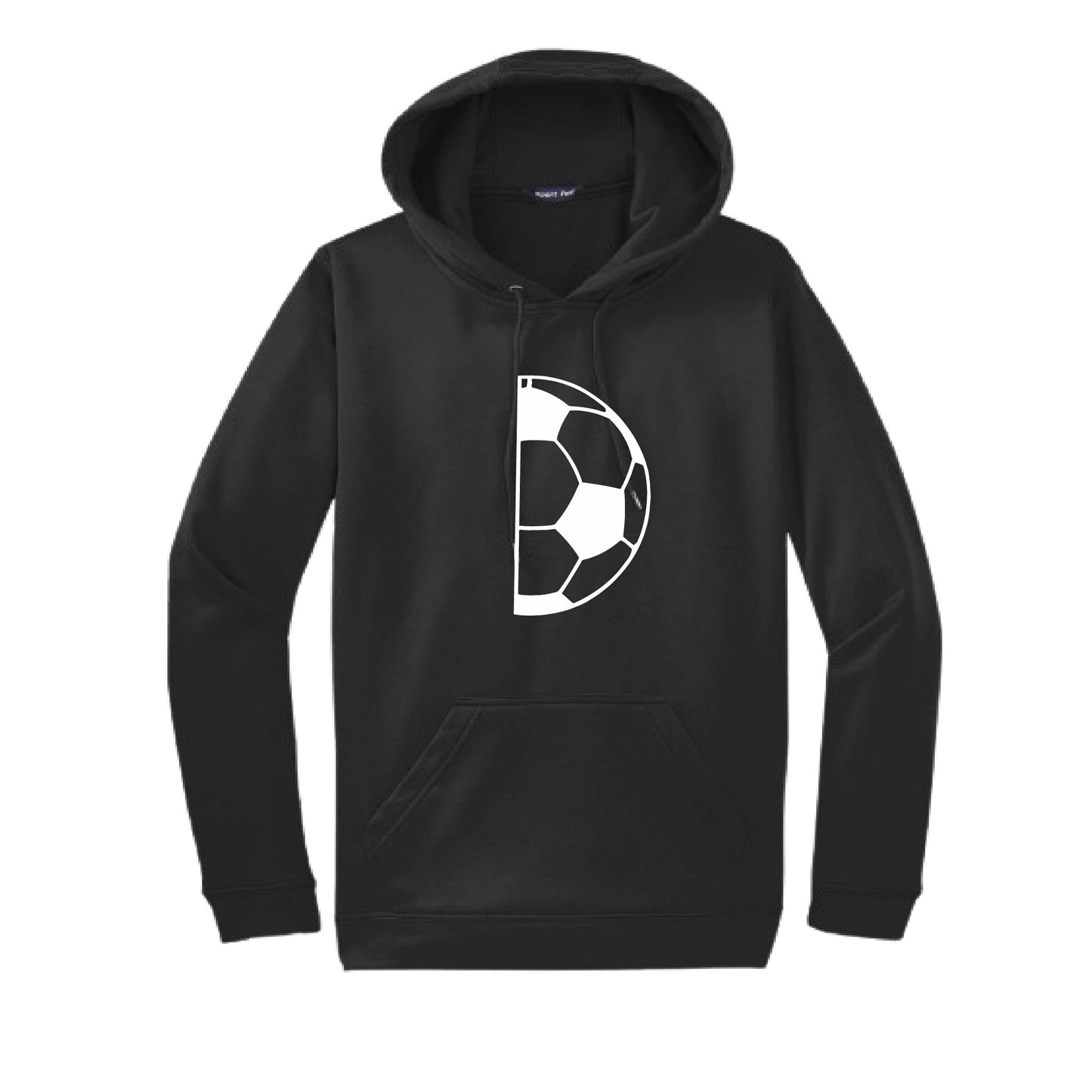 Half Soccer Ball | Unisex Hoodie Athletic Soccer Sweatshirt | 50% Cotton/50% Polyester