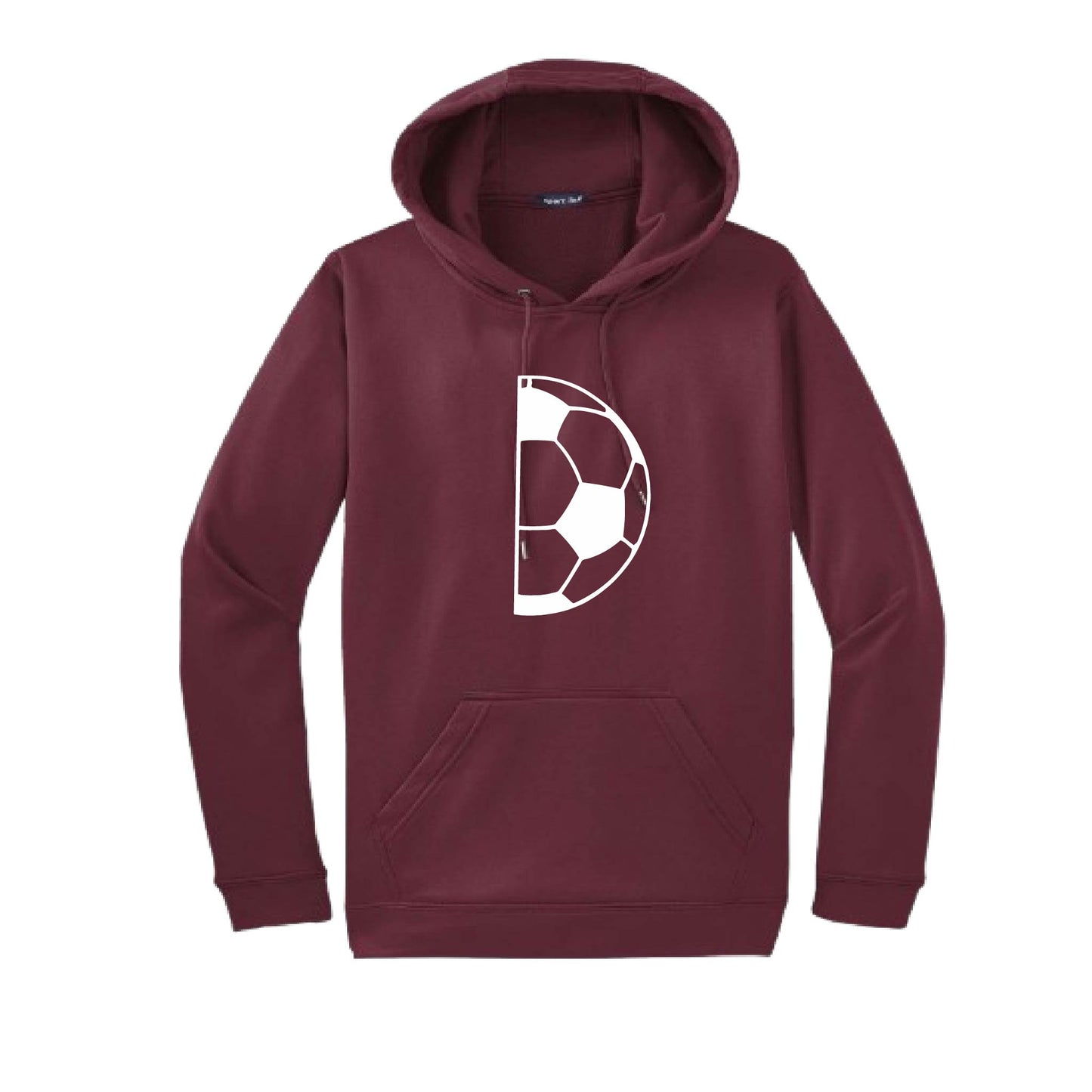 Half Soccer Ball | Unisex Hoodie Athletic Soccer Sweatshirt | 50% Cotton/50% Polyester