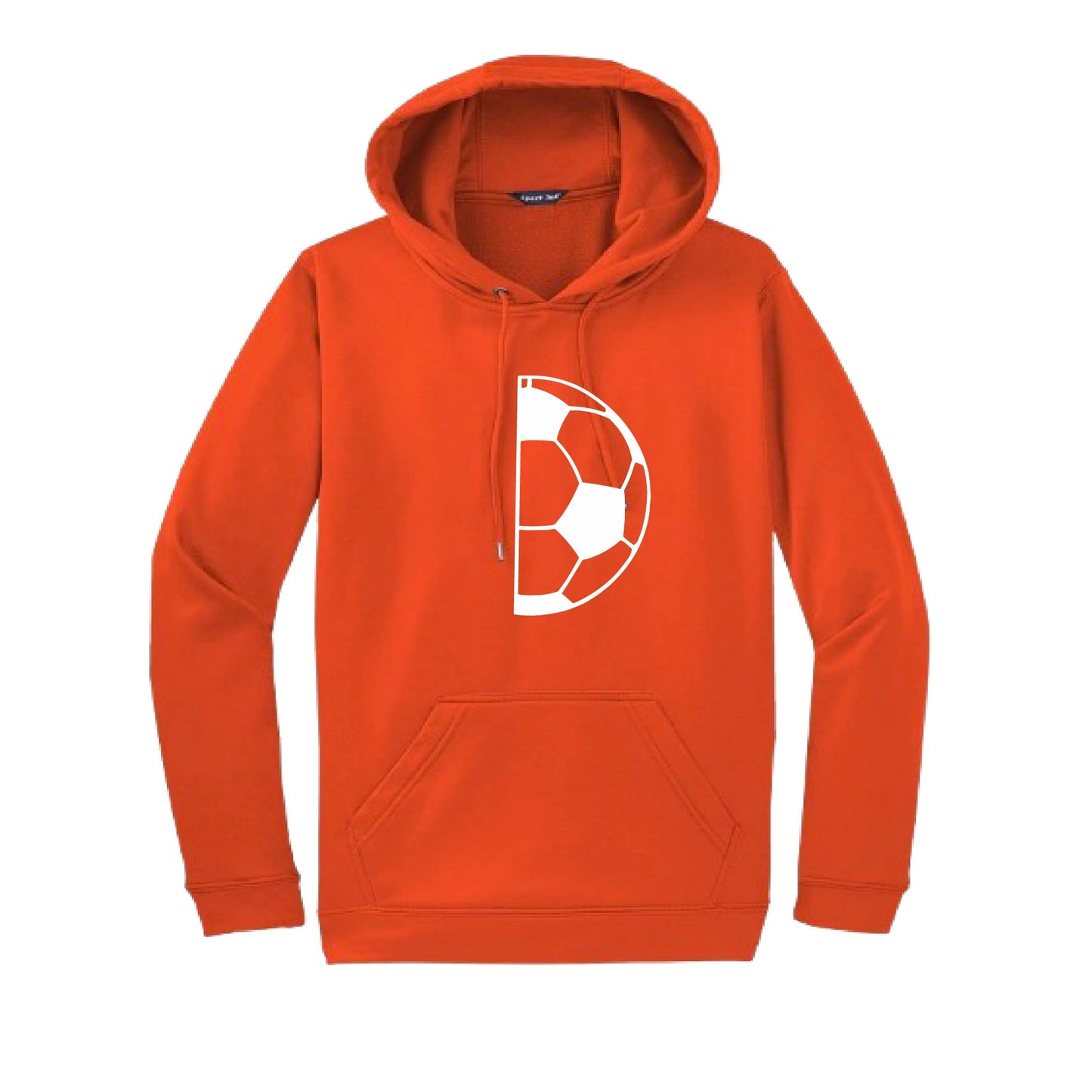 Half Soccer Ball | Unisex Hoodie Athletic Soccer Sweatshirt | 50% Cotton/50% Polyester