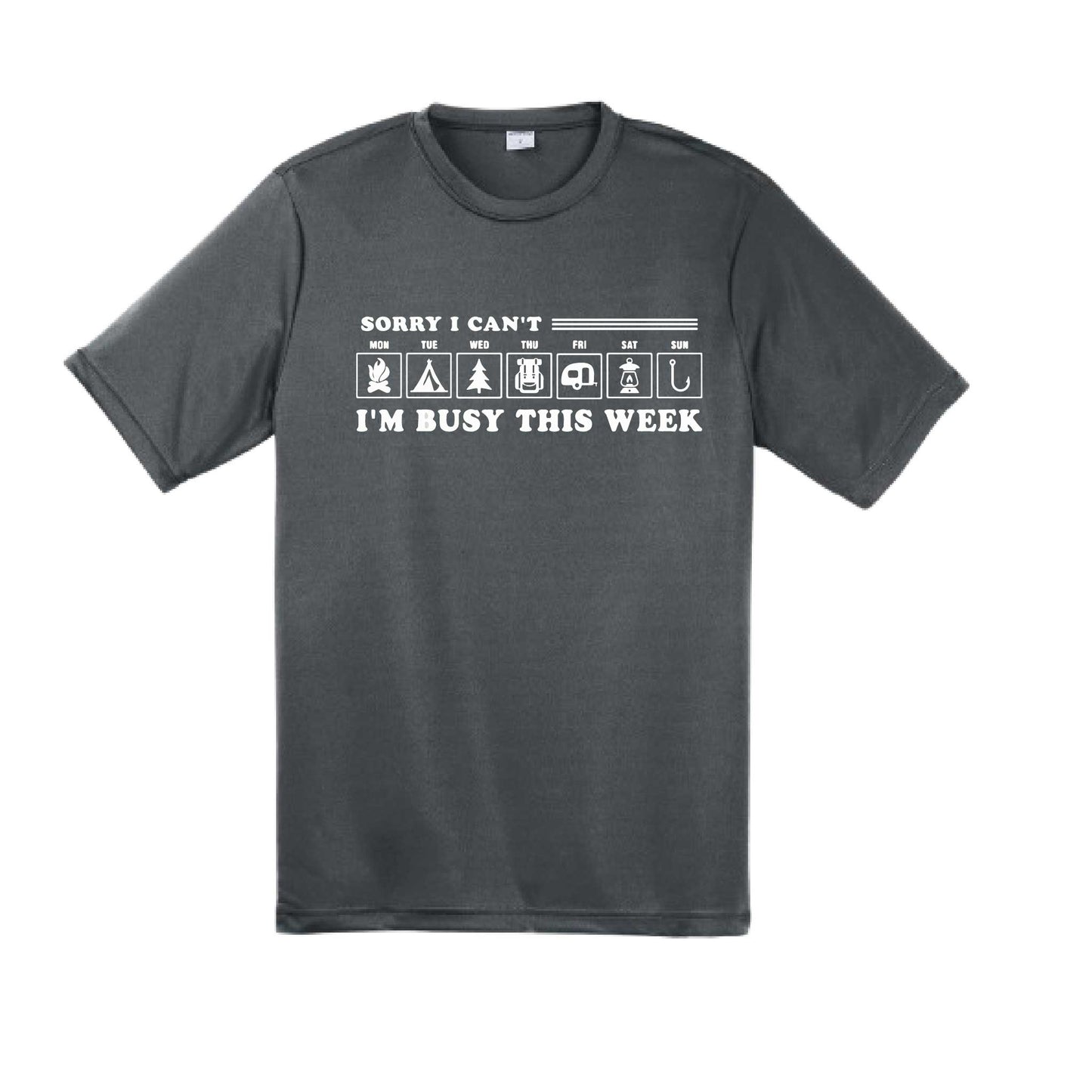 Sorry I Can't I'm Busy Camping This Week | Men's Short Sleeve Camping T-Shirt | 100% Polyester