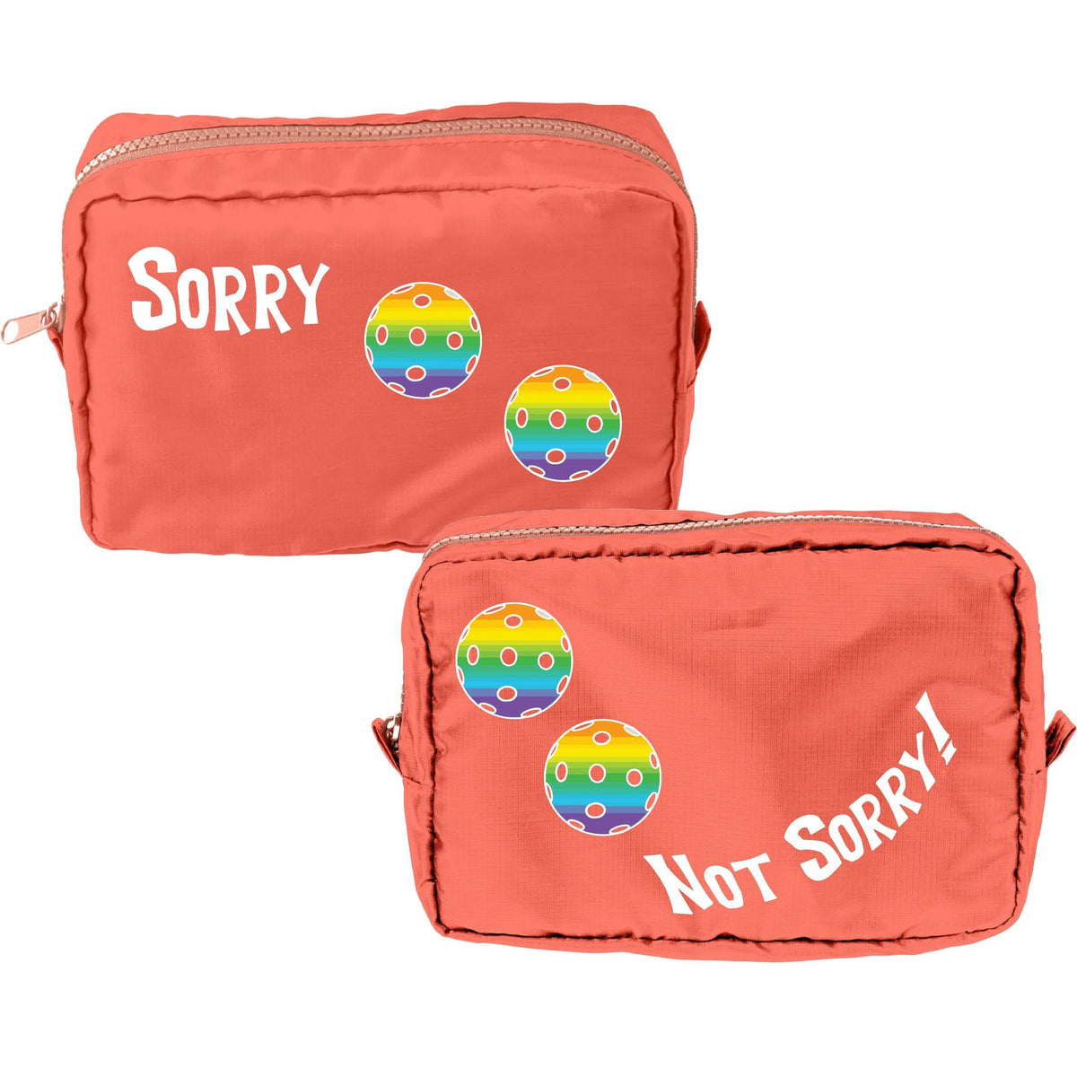 Sorry Not Sorry (10 Custom Pickleball Colors) | Pickleball Dimensional Cosmetic Pouch Bag | Small Size Court Dimensional Bag