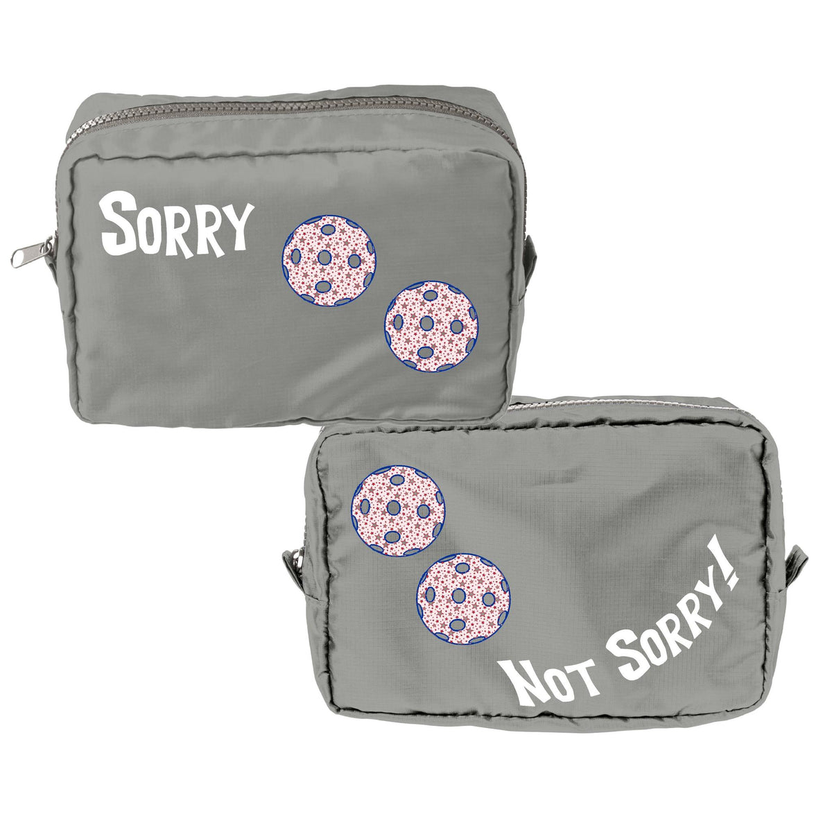 Sorry Not Sorry (10 Custom Pickleball Colors) | Pickleball Dimensional Cosmetic Pouch Bag | Small Size Court Dimensional Bag