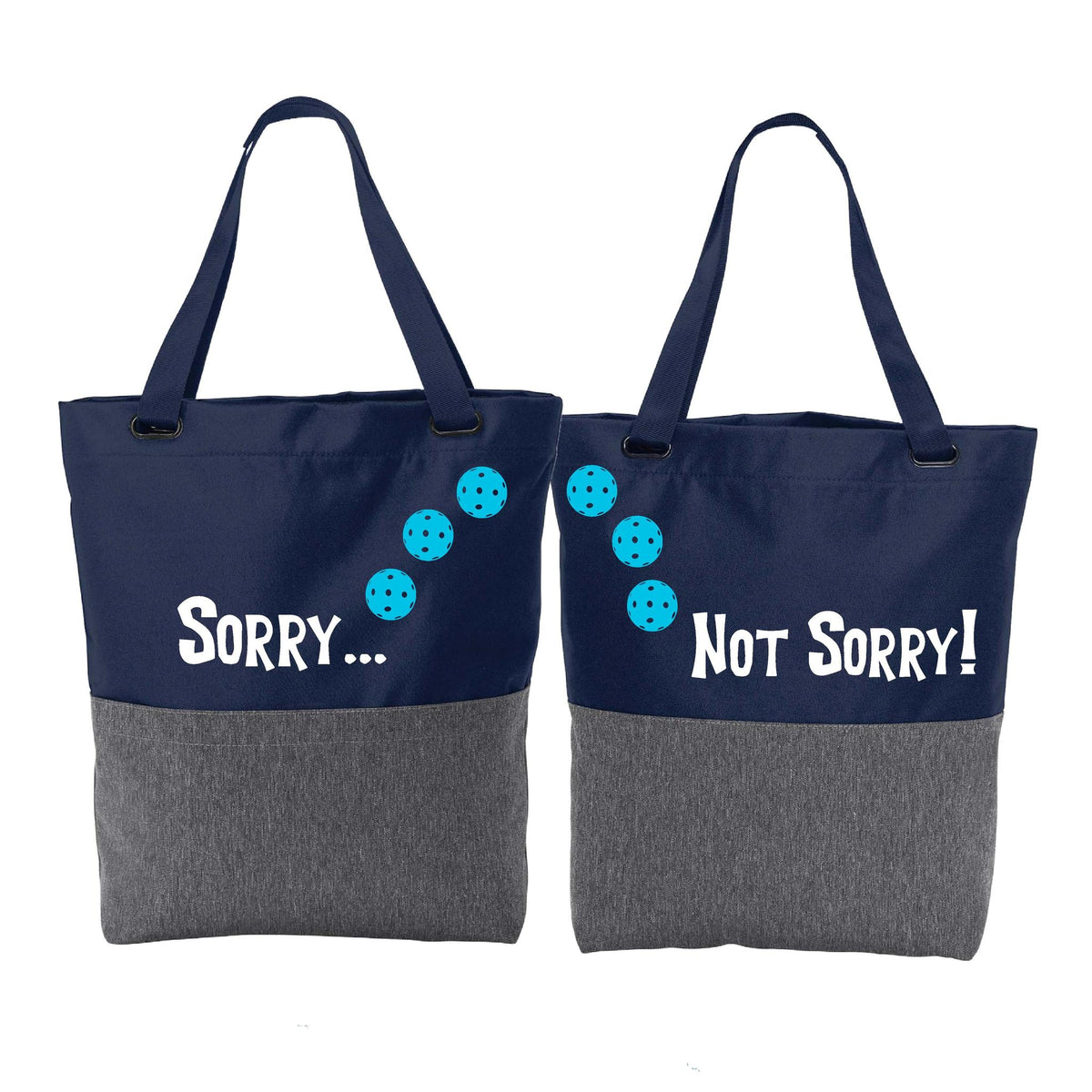 Sorry Not Sorry (10 Custom Pickleballs) | Pickleball Sports Convertible Tote Bag | Medium Size Court Tote Bag