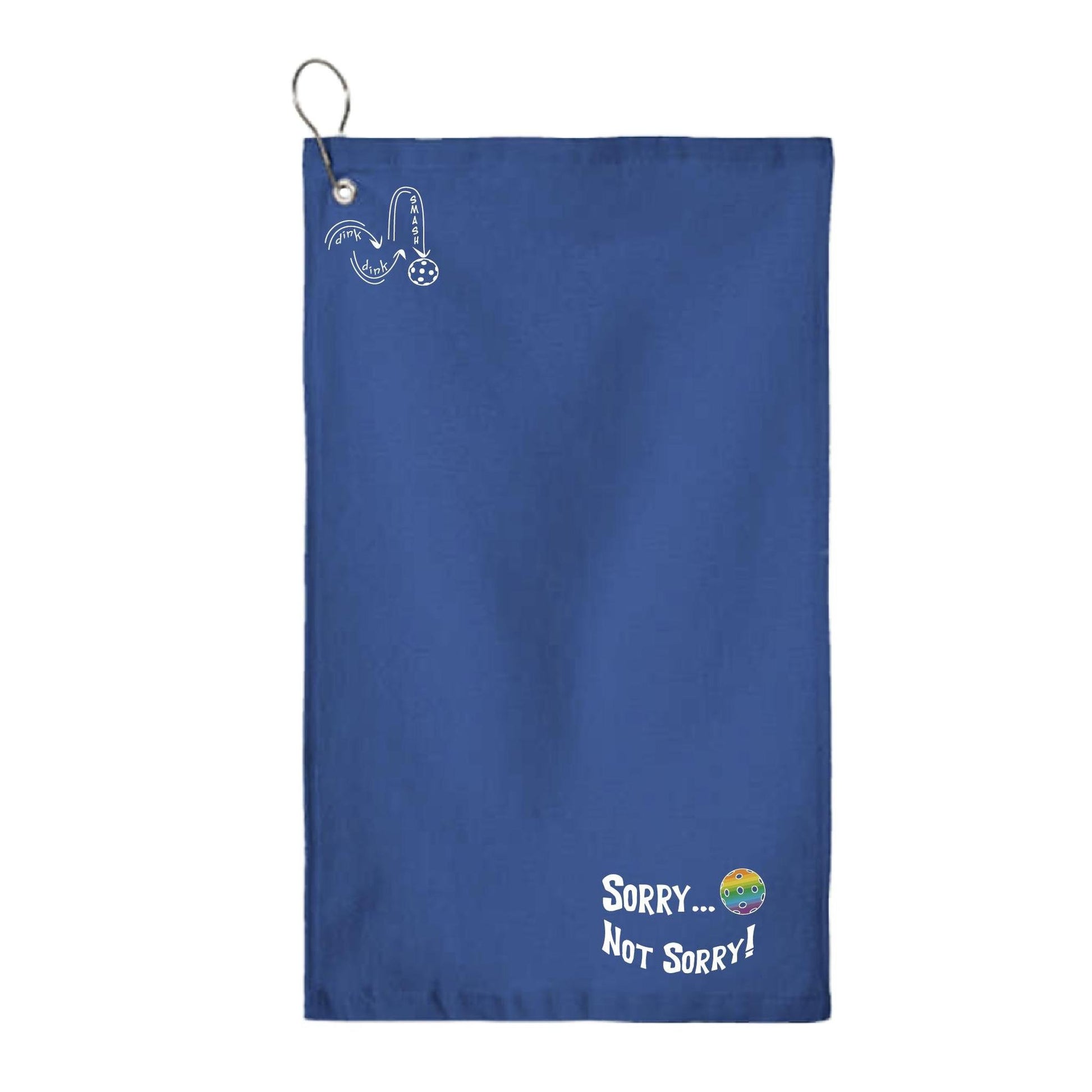 Sorry Not Sorry Customizable 10 Pickleball Colors | Pickleball Court Towels | Grommeted 100% Cotton Terry Velour
