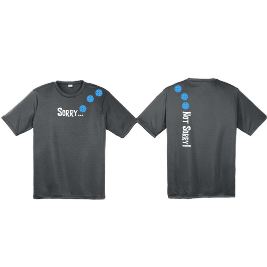 Sorry Not Sorry (Pickleballs Cyan and Orange) | Clearance Men's Short Sleeve Athletic Performance T-Shirt | 100% Polyester